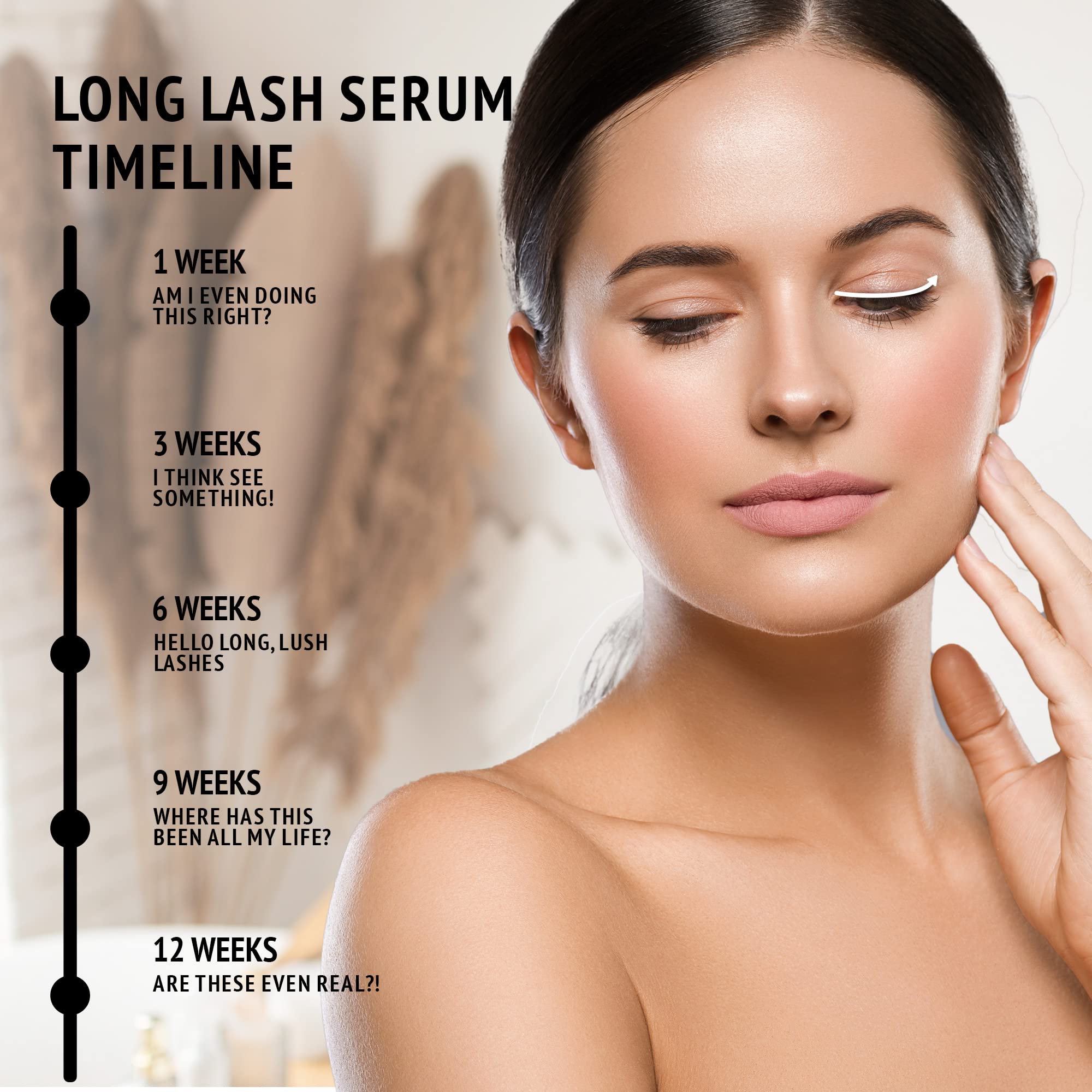Natural Lash & Brow Growth Serum - 5ml Plant-Based Peptides for Longer, Fuller Eyelashes in 12 Days | Cruelty-Free, Vegan Formula by Simply Naked Beauty | Perfect for Daily Eyelash & Eyebrow Enhancement Routine