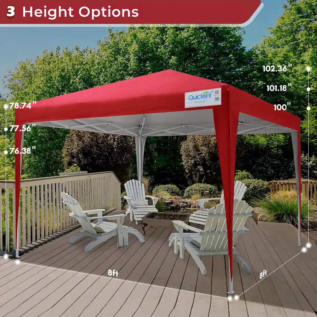 8' x 8' Pop Up Privacy Canopy Tent with Removable Side Walls - Perfect for Outdoor Events, Beach Parties, and Backyard Gatherings
