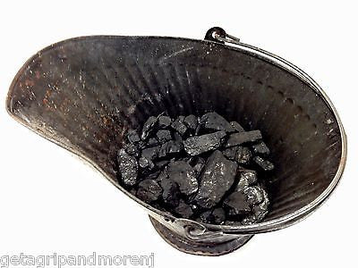 Black Coal Scuttle Bucket with Shovel - Heavy Duty Metal Coal Bin for Fireplace, Wood Stove & Outdoor Heating - Perfect for Home, Camping & BBQ Use