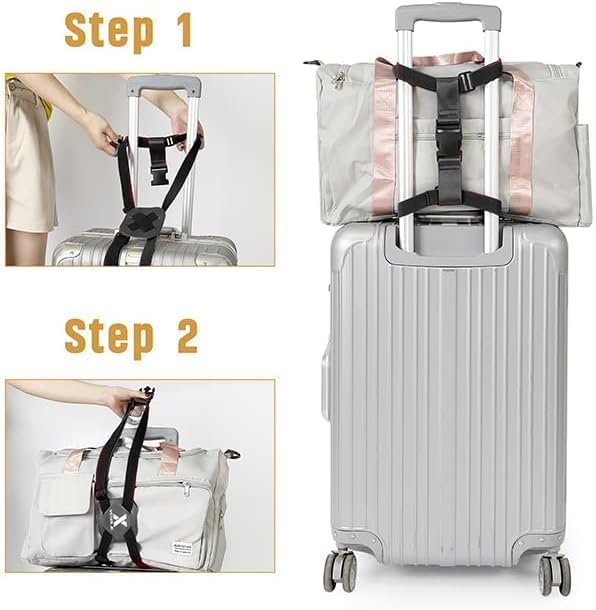 2-Pack TSA Approved Luggage Straps - Adjustable Bungee Belt for Large Suitcases, Travel Elastic Strap with Secure Buckles | Perfect for Airport Check-In, Cruise Vacations & Business Trips
