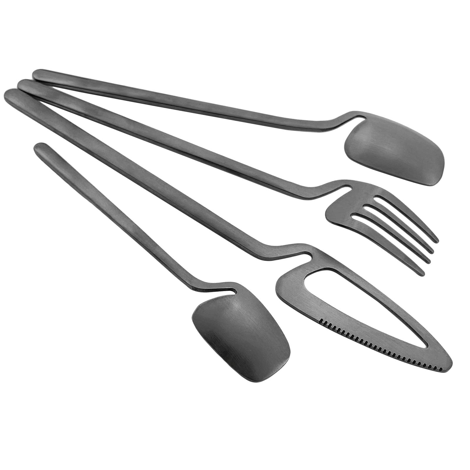 40-Piece 18/10 Stainless Steel Flatware Set for 10 - Matte Black Silverware Cutlery Set with Forks, Knives & Teaspoons - Dishwasher Safe, Durable & Easy Care - Perfect for Dinner Parties, Restaurants & Everyday Use