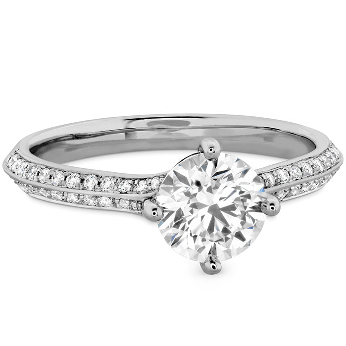 Hearts On Camilla Pave Knife Edge Engagement Ring - 14K White Gold Diamond Wedding Band for Women, Perfect for Proposals, Anniversaries & Romantic Occasions