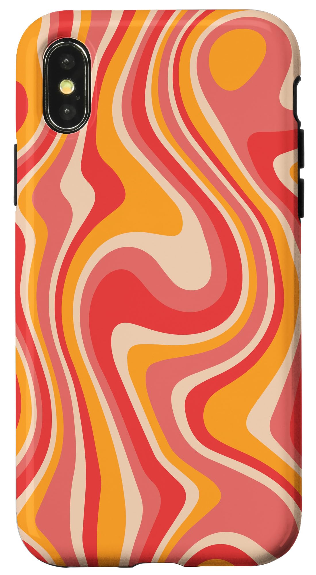 iPhone X/XS Retro Groovy Liquid Swirl Hippie 70s 80s Psychedelic Case - Perfect for Music Festivals, Vintage Parties, and Everyday Style