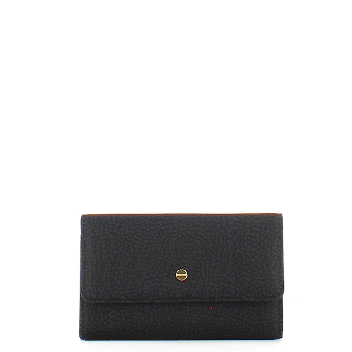 Borbonese Dark Black Medium RFID Blocking Wallet - Recycled Nylon - Secure & Stylish Accessory for Travel, Work & Everyday Use