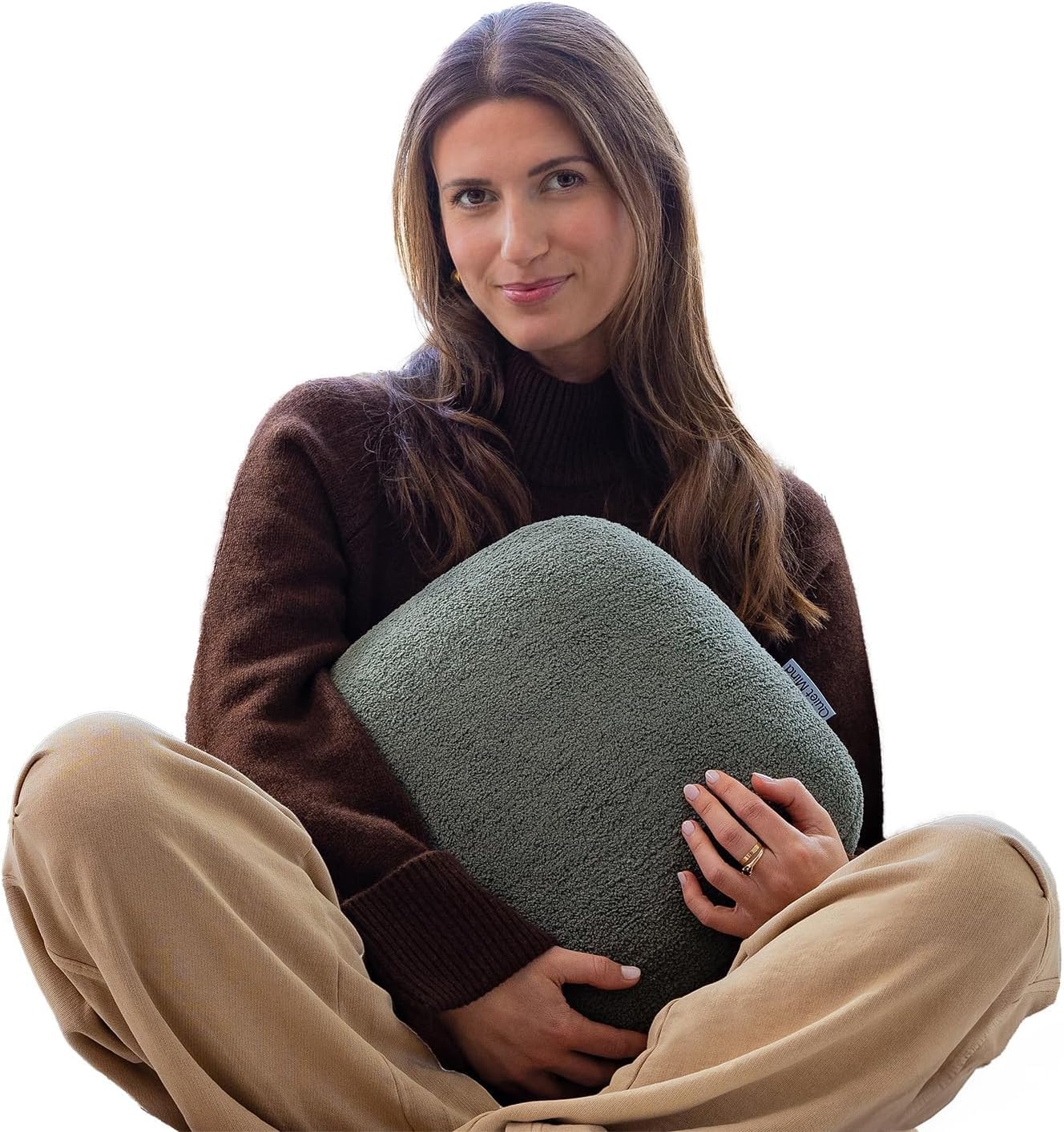 The Original Weighted Pillow for Adults - 12 lbs Large Cooling Body Pillow in Agave Green | Stress Relief & Anxiety Support | Compact Hug Pillow for Better Sleep, Meditation & Relaxation at Home or Office