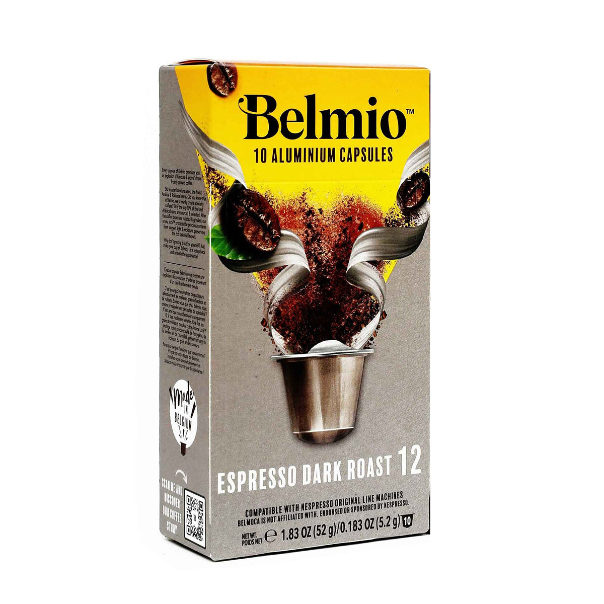 Belmio Espresso Dark Roast Coffee Pods - 10 Count Nespresso® Compatible Capsules for Rich & Bold Flavor - Perfect for Home Brewing, Office Use & Gifts