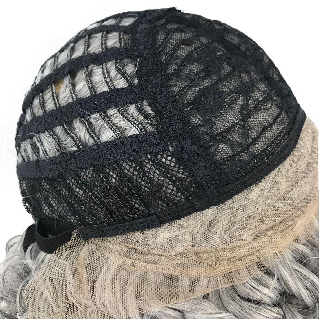 Wiginway Short Grey-White Curly Lace Front Wig - Heat Resistant Synthetic Hair for Daily Wear & Cosplay - Perfect for Parties, Halloween & Costume Events
