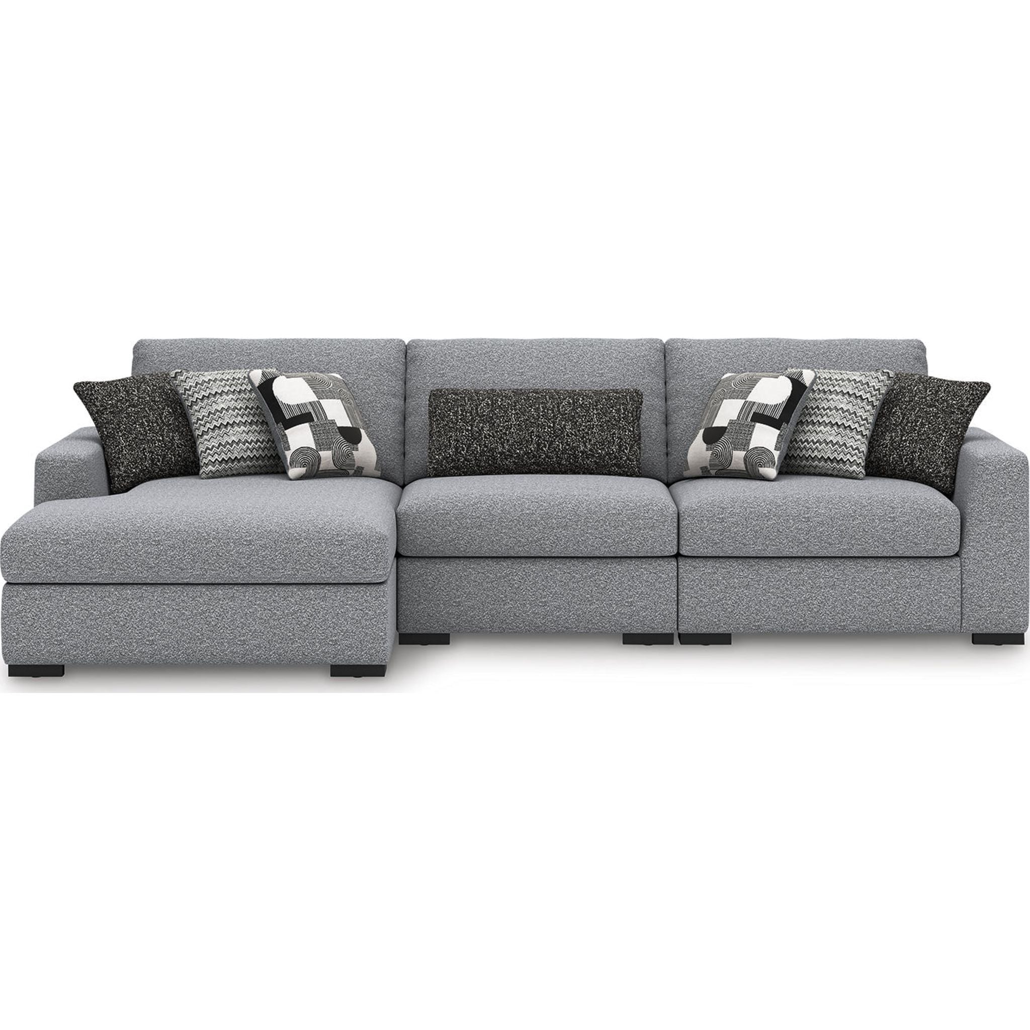 Bealton 3-Piece Sectional Sofa with Chaise Lounge - Modern L-Shaped Couch in Salt & Pepper Fabric - Perfect for Living Room, Family Room & Apartment Decor