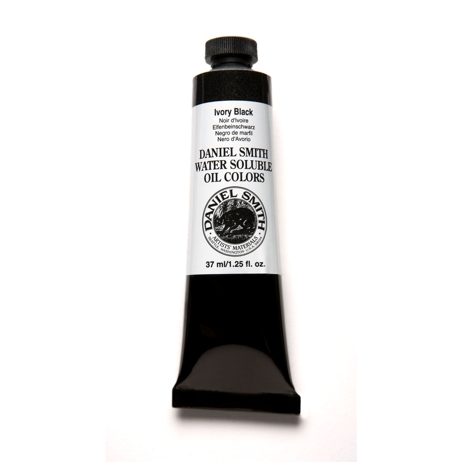 Daniel Smith Water Soluble Oil Paint Tube - 37ml Ivory Black Professional Artist Paint for Canvas, Portrait & Landscape Painting