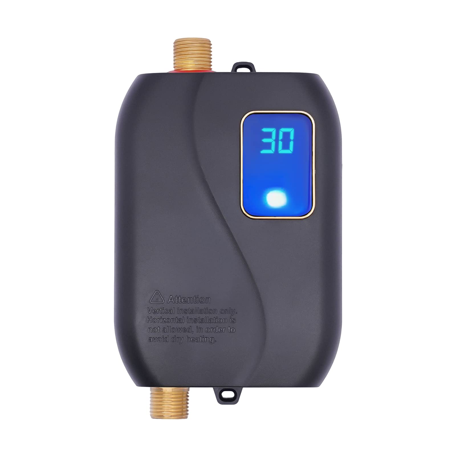 Instant Electric Water Heater 110V - Under Sink Tankless Hot Water Heater with LCD Digital Display for Kitchen Faucet | Fast On-Demand Heating | Perfect for Small Homes, Apartments & RVs (Black)