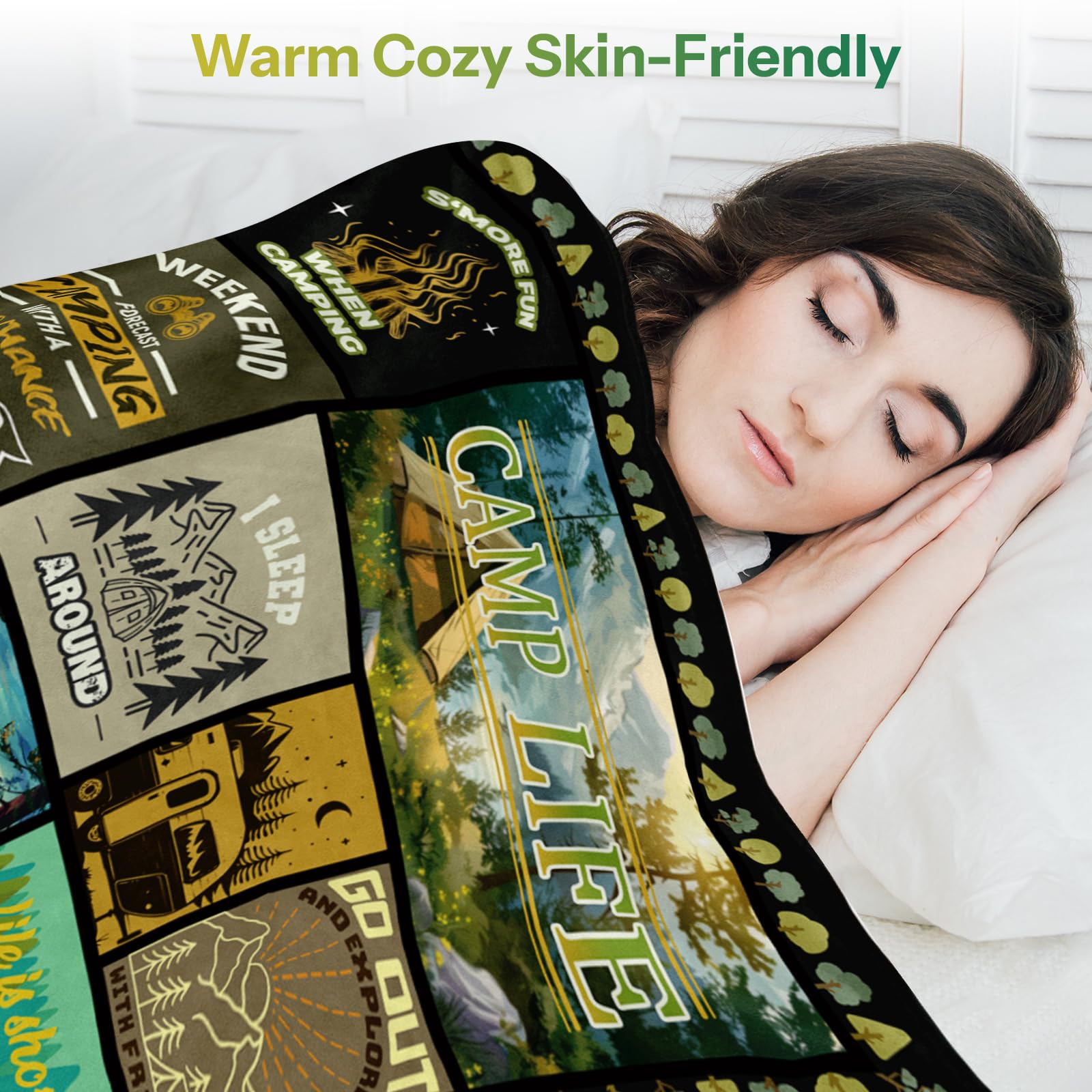 40x50 Inch Premium Camping Blanket - Perfect Outdoor Gift for Men & Women - Ideal for Hiking, Picnics, Beach & Camping Trips - Great Birthday, Christmas & Thanksgiving Present for Campers