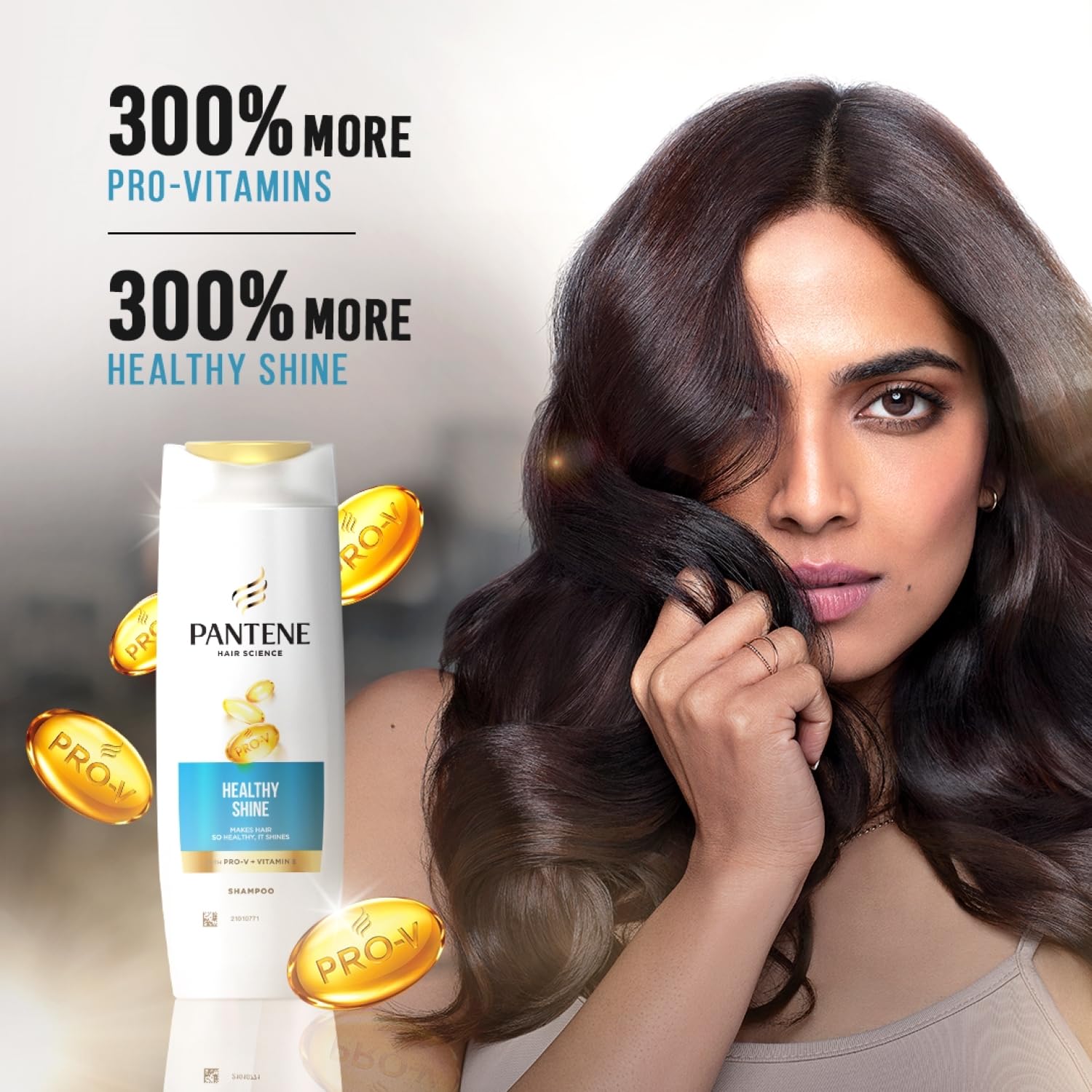 Pantene Hair Science Healthy Shine Shampoo 340ml with Pro-Vitamins & Vitamin E - Nourishing Shampoo for All Hair Types - Men & Women - Promotes Healthy, Shiny Hair - Perfect for Daily Hair Care & Salon-Like Results at Home