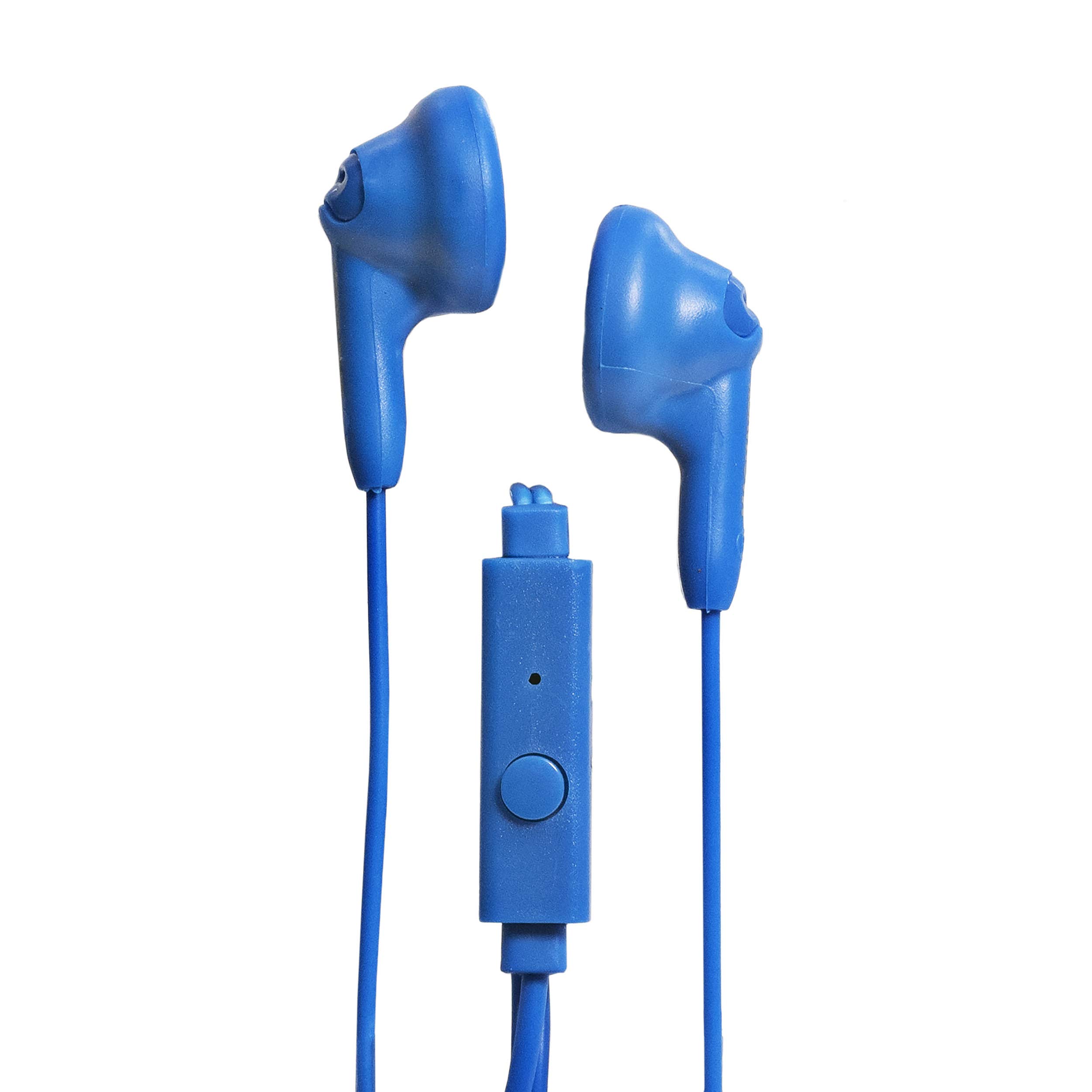 Magnavox MHP4820M-BL Wireless Bluetooth Earbuds with Built-in Mic - Soft Silicone Comfort Fit, Noise Isolating Stereo Sound, Durable Tangle-Free Cable (Blue/Pink/Purple/White/Black) | Perfect for Gym, Running, Commuting & Workouts