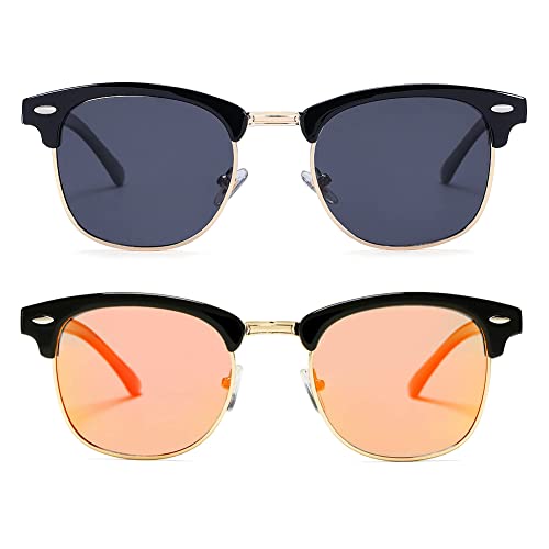 E6 Black/Gold + Bronze Red Mirror 2pcs