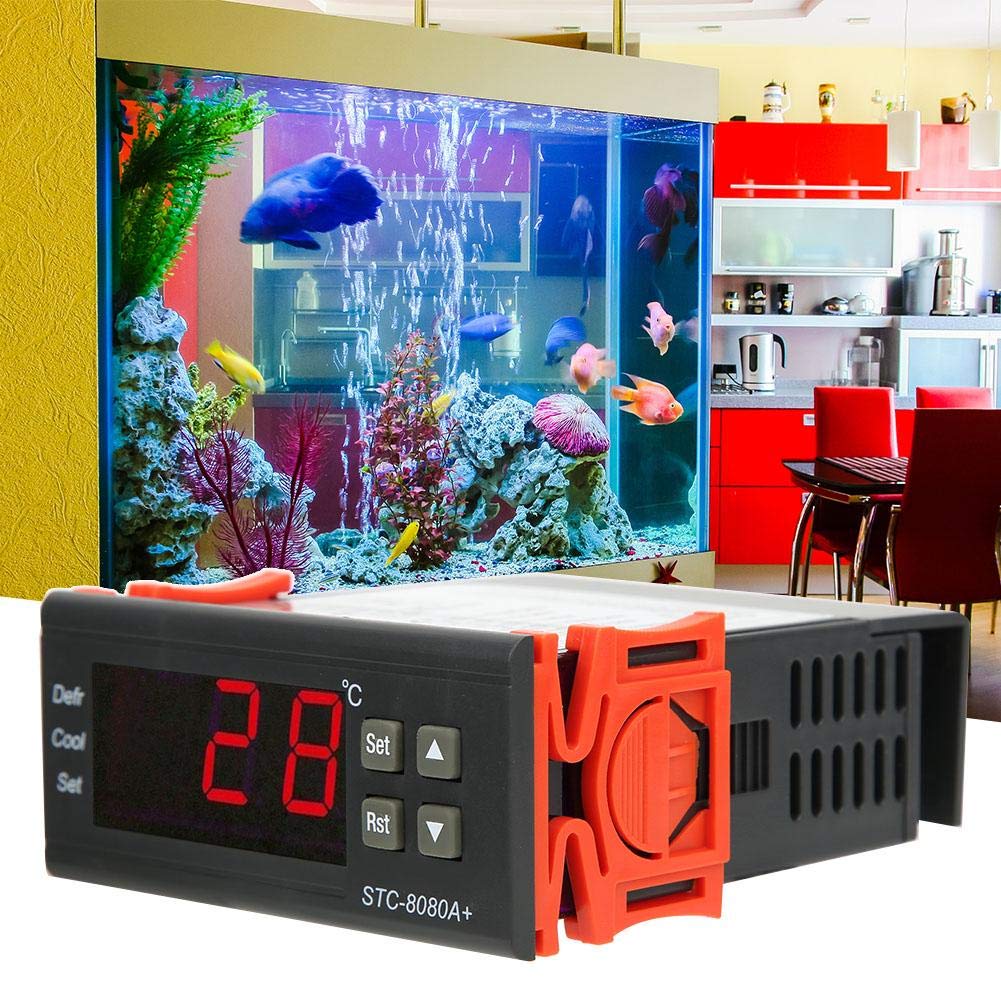 STC-8080A+ Digital Temperature Controller Thermostat - Precise Cooling & Defrosting with Alarm Function for Refrigerators, Freezers & HVAC Systems - Perfect for Home, Commercial & Laboratory Use