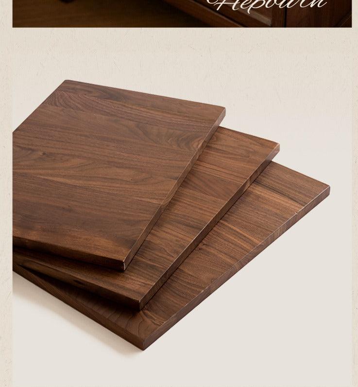 Premium Black Walnut Solid Wood Nightstand - Handcrafted Bedside Table with Drawer for Bedroom, Living Room & Guest Room - Modern & Rustic Home Decor Furniture