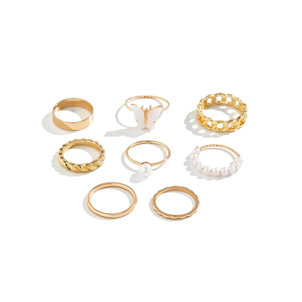 BSLVWG 5PCS Boho Rings Set - Gold Stackable Knuckle Rings, Minimalist Midi Rings for Women & Teens - Fashionable Simple Joint Finger Rings Jewelry Accessories - Perfect for Layering, Everyday Wear & Gift Giving