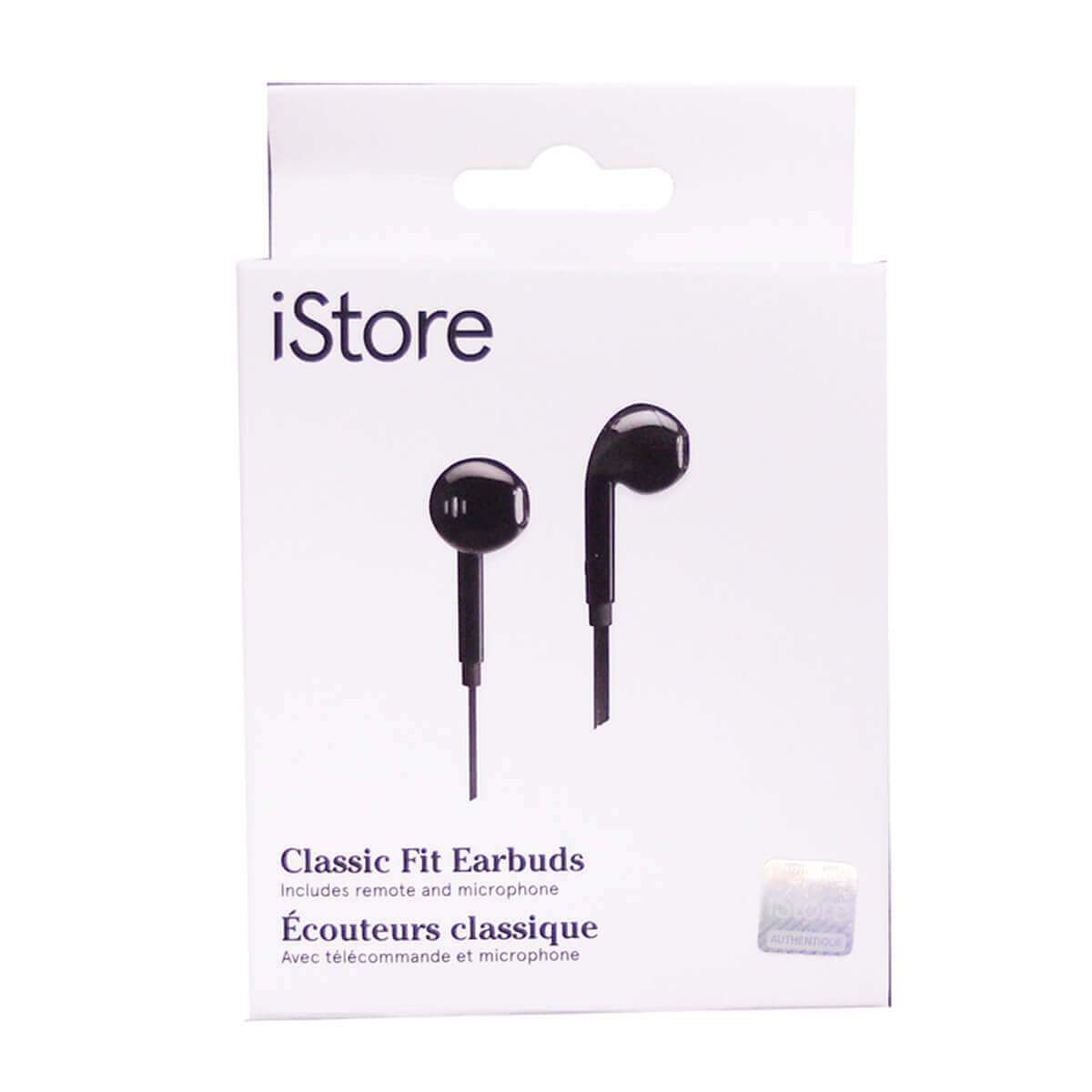 iStore Classic Fit Earbuds - Wireless Bluetooth Headphones with Noise Cancelling, HD Sound & 24H Playtime (Glossy Black) - Perfect for Gym, Running, Travel & Work