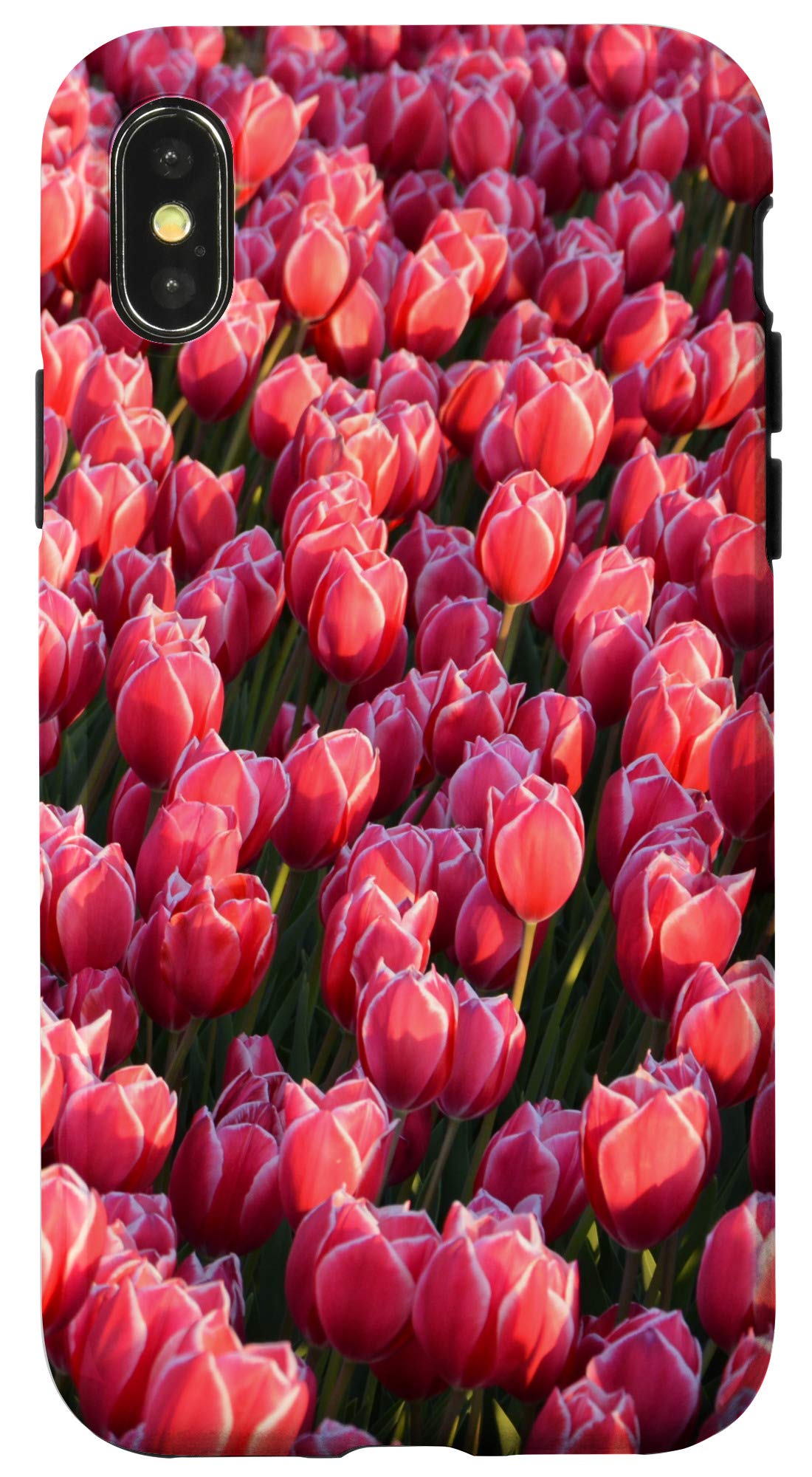 Premium iPhone X/XS Case with Red Tulips Design - Slim Protective Cover for Daily Use, Travel & Outdoor Activities