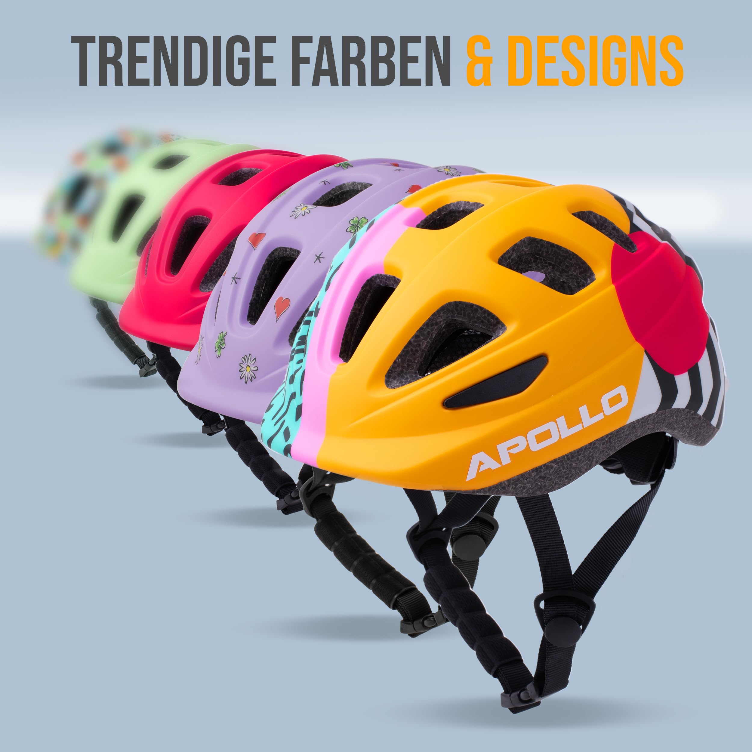 Apollo Kids Bike Helmet for Boys & Girls Ages 3+, Adjustable Youth Helmet for Cycling & Scooters - Multi-Sport Safety Helmet for Children (Size 48+) - Perfect for School Commutes, Park Rides & Family Outings