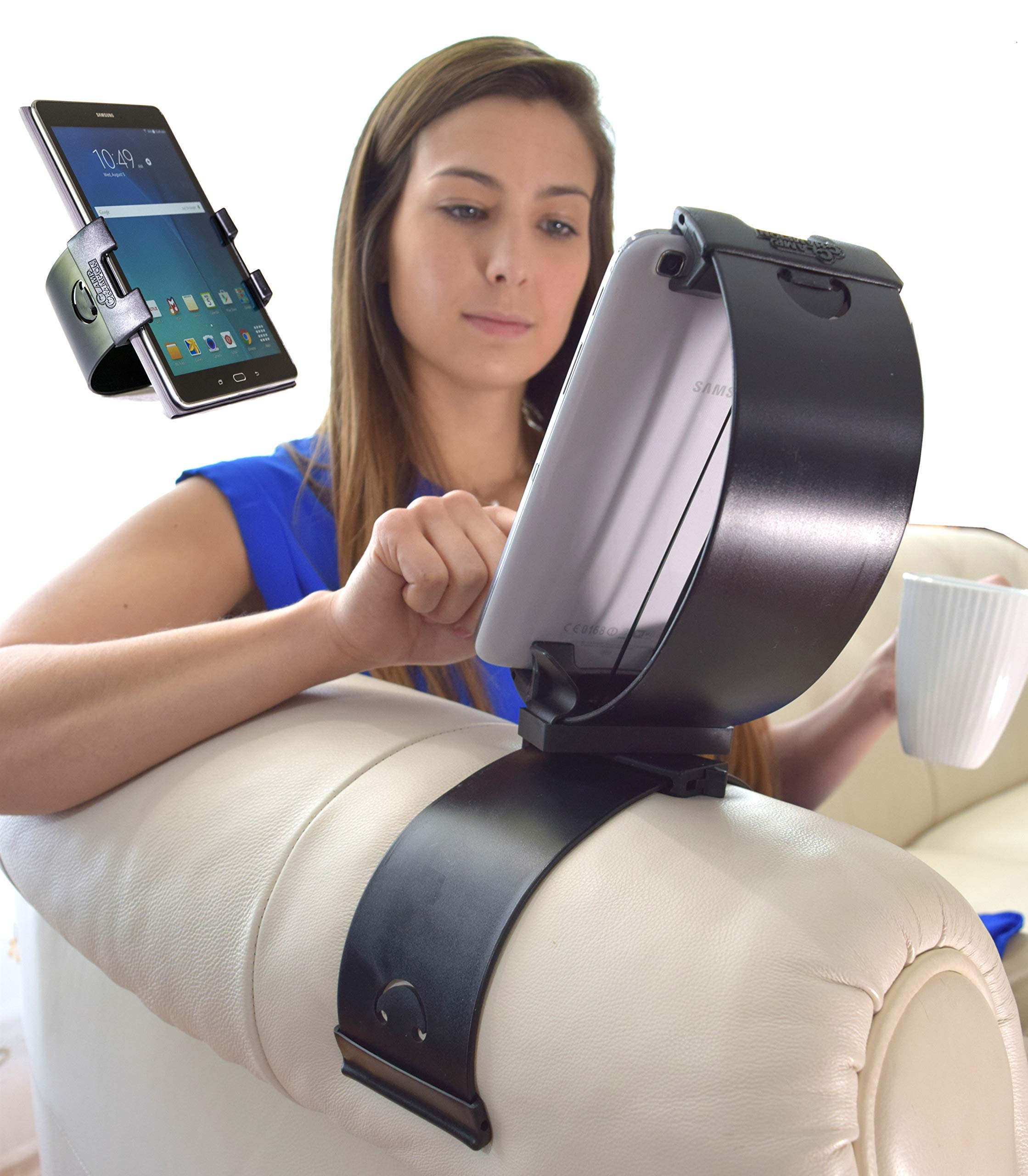 Universal Tablet & Phone Stand Holder - Adjustable for 3-12 Inch Devices - Compatible with iPad, iPhone, Samsung - Perfect for Couch, Bed, Car, Kitchen, Office, Travel (Black) - Hands-Free Viewing for Movies, Video Calls & Reading
