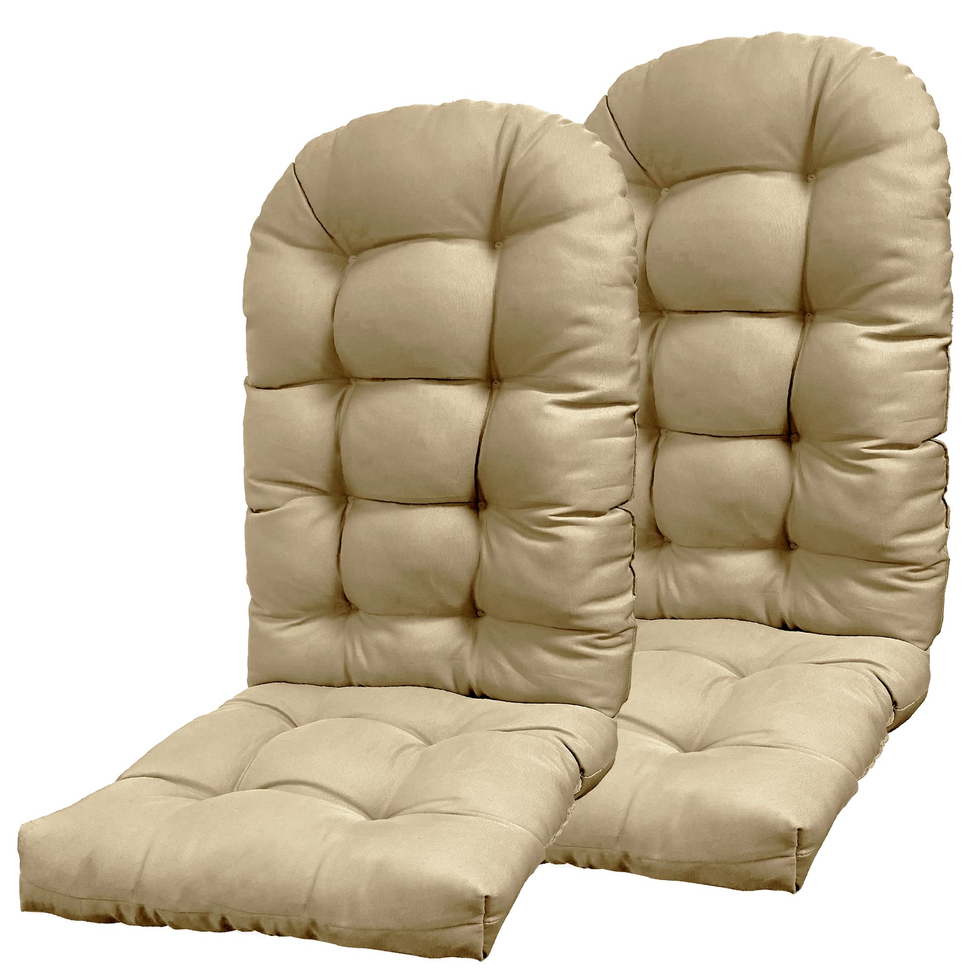 **YEFU Adirondack Chair Cushion Set of 2 – High Back Rocking Chair Cushions, Thickened Patio Chair Pads for Indoor & Outdoor Use, 49x20x5 Inches, Light Brown – Perfect for Porch, Deck, Garden, and Poolside Relaxation**