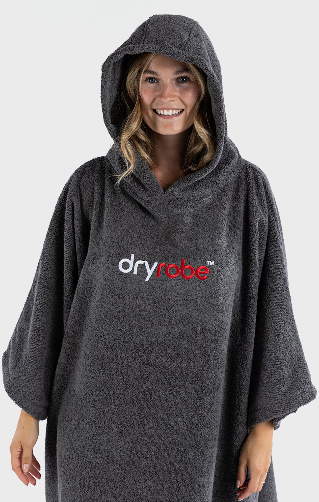 Dryrobe Adults Organic Cotton Towel Robe - Warm & Absorbent Hooded Bathrobe for Men & Women - Perfect for Beach, Pool, Spa & Post-Workout Comfort