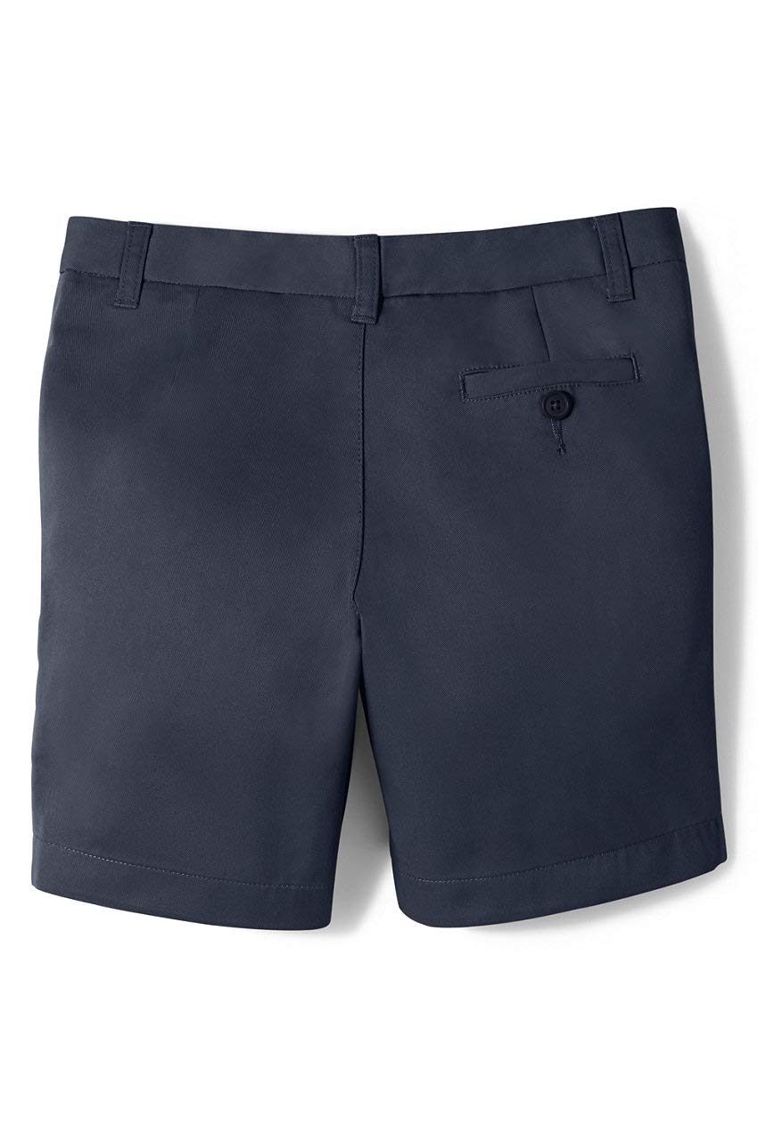 Lands' End Girls' Classic Navy Plain Front Chino Blend Shorts - Big Kid Size 12 | School Uniforms, Casual Wear & Everyday Comfort