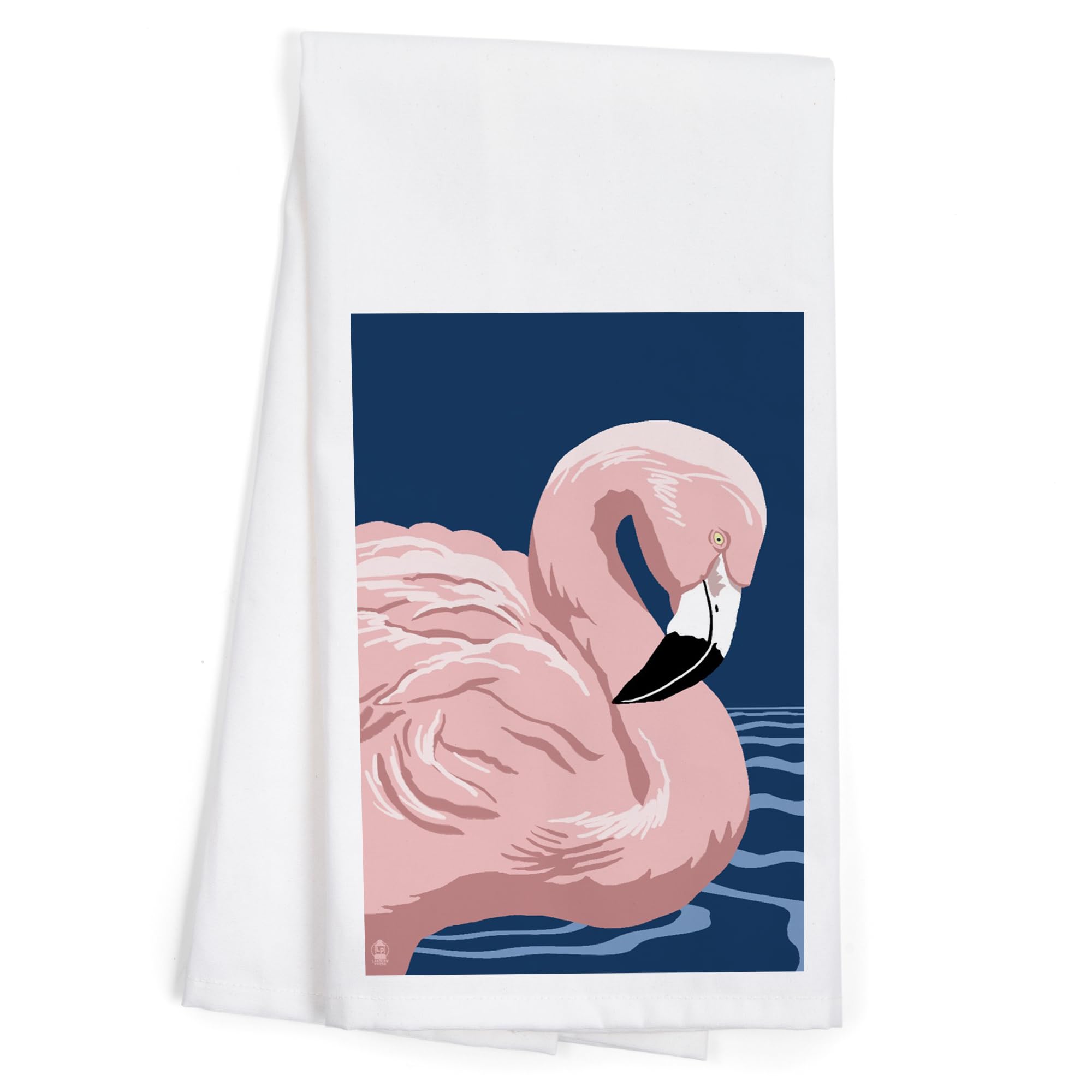 Lantern Press Flamingo Solo 100% Cotton Tea Towel - Decorative Hand Towel for Kitchen & Home Decor | Perfect for Drying Dishes, Gift Giving & Coastal Themed Decor