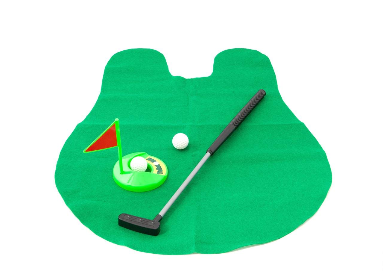 Relaxdays Mini Golf Toilet Set - 6-Piece Bathroom Golf Game for Adults & Kids - Fun Indoor Activity for Parties, Gifts & Family Game Night