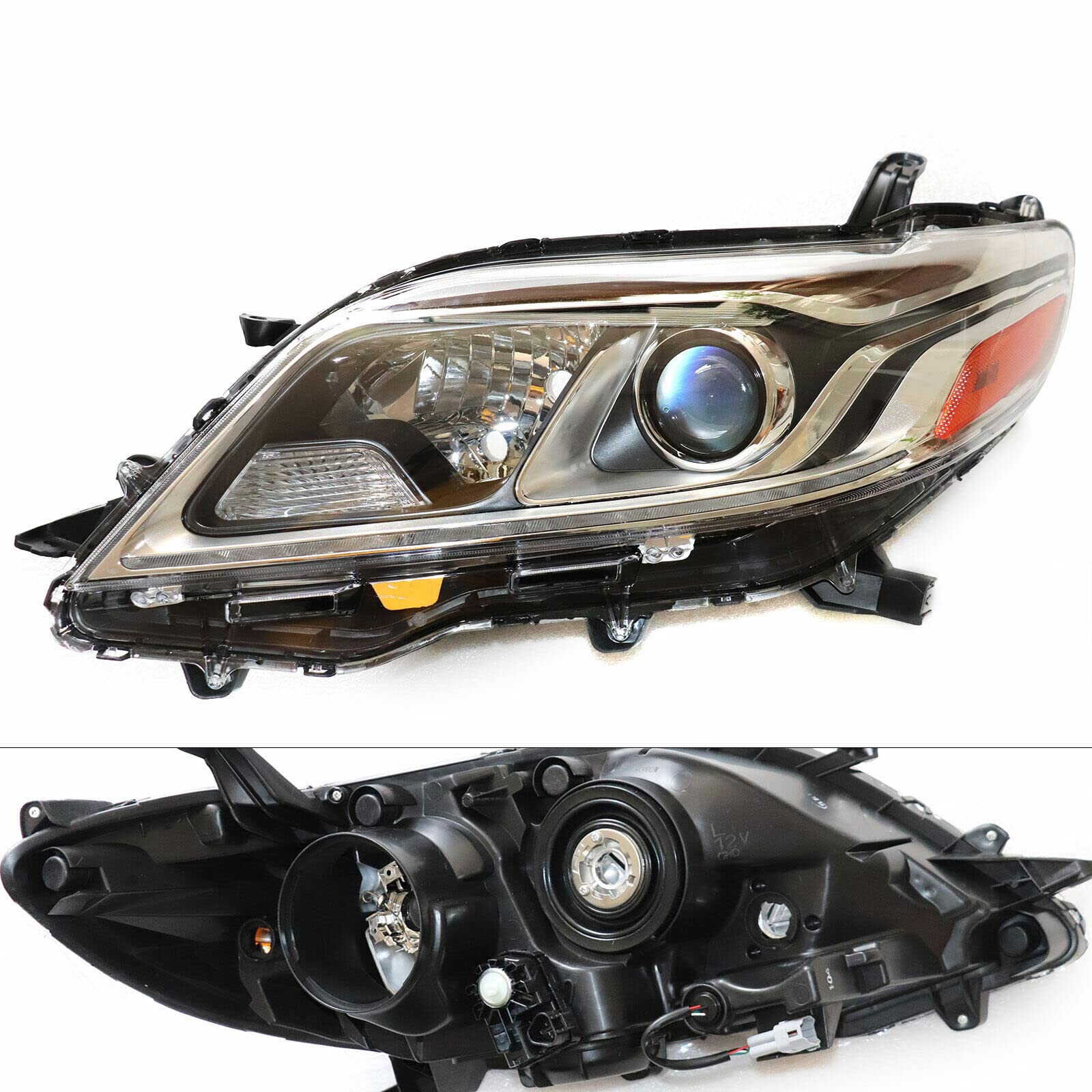 LOYALHEARTDY Headlight Assembly for 2015-2020 Toyota Sienna - Driver Side Left Front Headlamp with DRL, OEM Replacement, Clear Lens - Perfect for Night Driving & Vehicle Upgrades