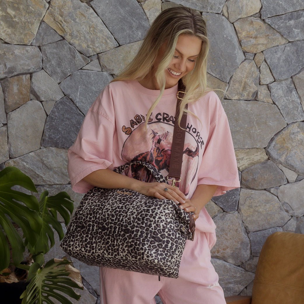 Large Puffy Pillow Crossbody Bag - Leopard Print Fashion Shoulder Purse for Women | Trendy Casual Outfit Accessory for Shopping, Travel & Daily Use