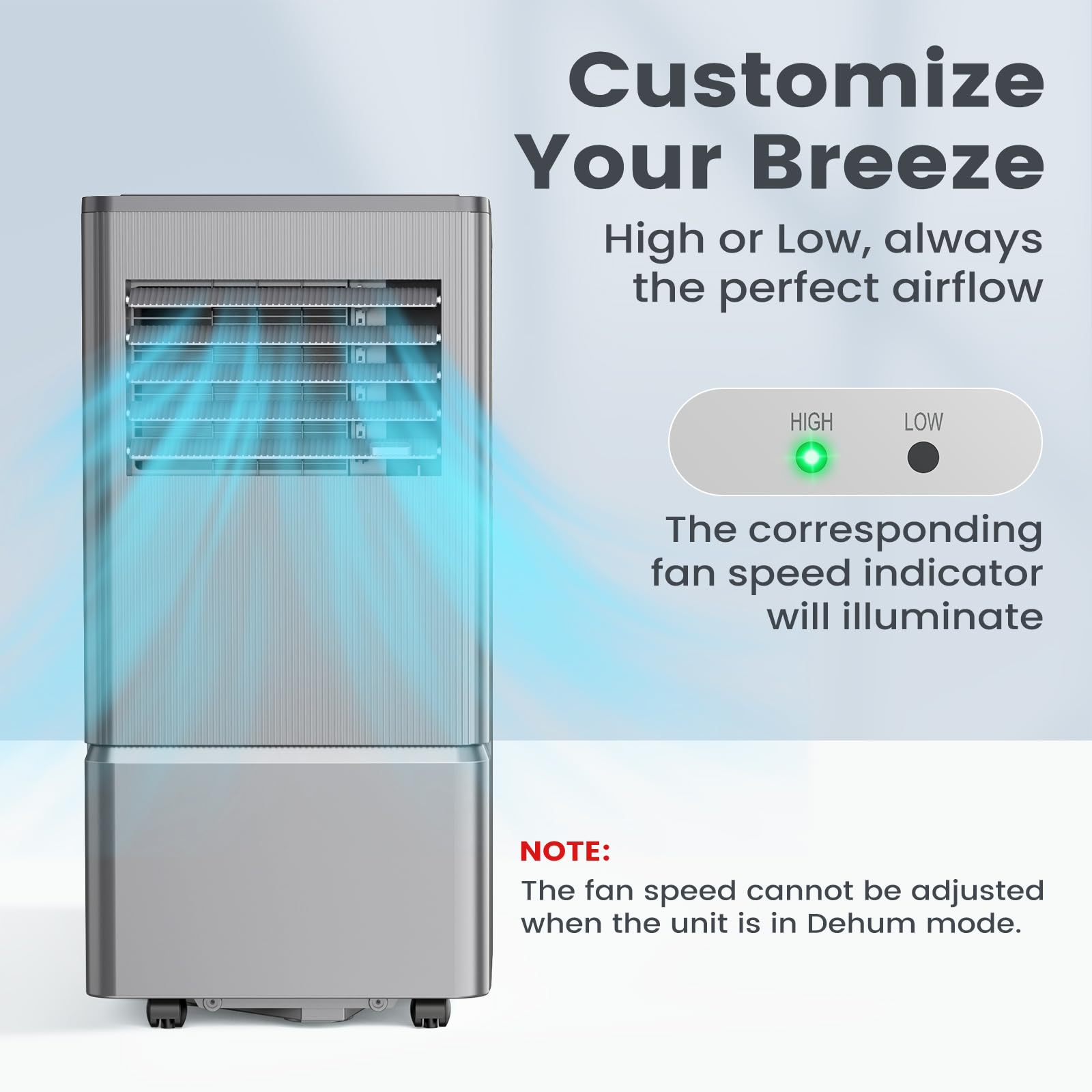 Air Choice 10000 BTU Portable Air Conditioner - Cools Rooms Up to 450 Sq.Ft | 3-in-1 AC Unit with Dehumidifier & Fan | 24H Timer & Remote Control | Includes Window Kit | Metallic Grey | Perfect for Bedrooms, Living Rooms & Home Offices