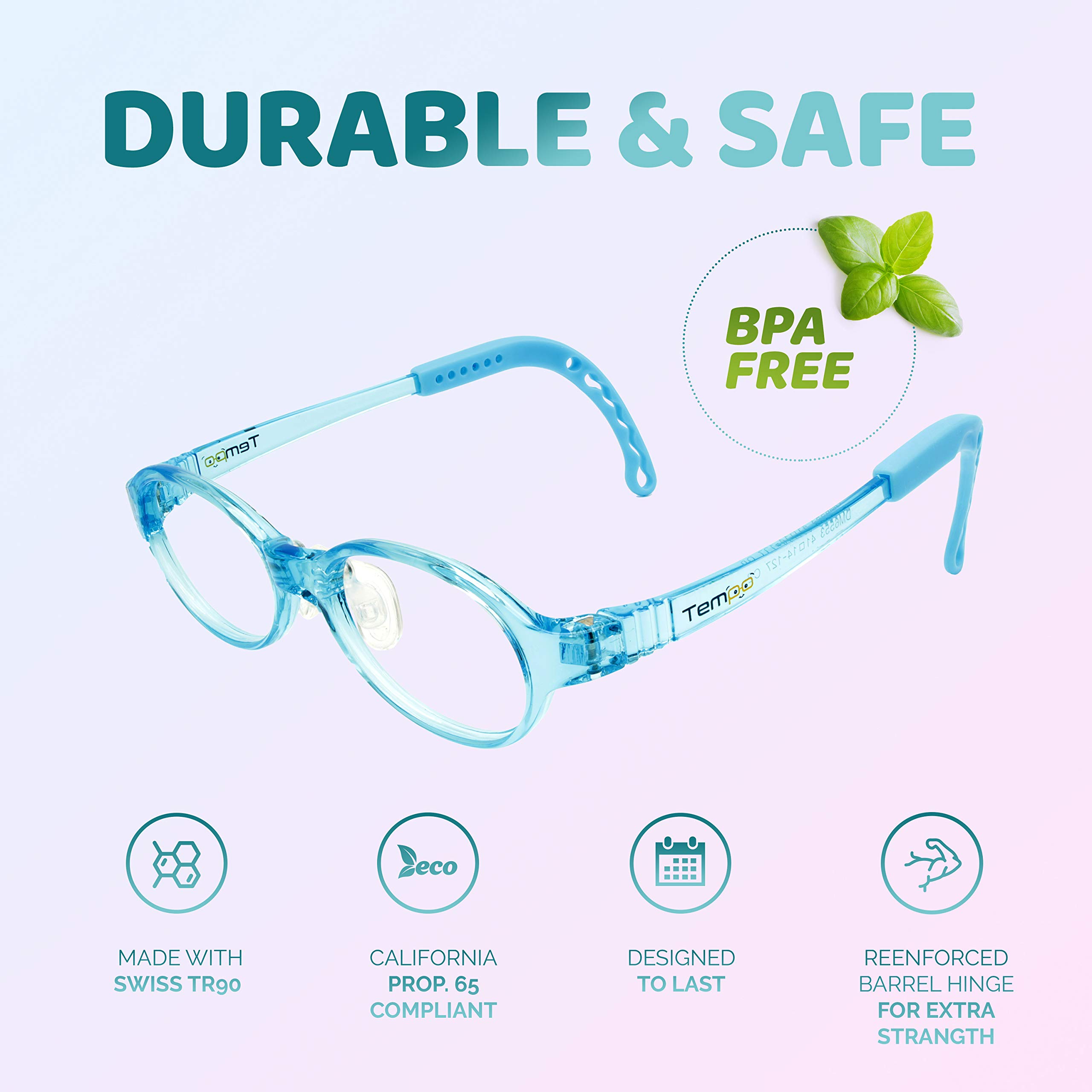 Adjustable Kids Glasses with Prescription - Durable Children's Eyeglasses for Boys & Girls - Perfect for School, Reading, and Outdoor Activities