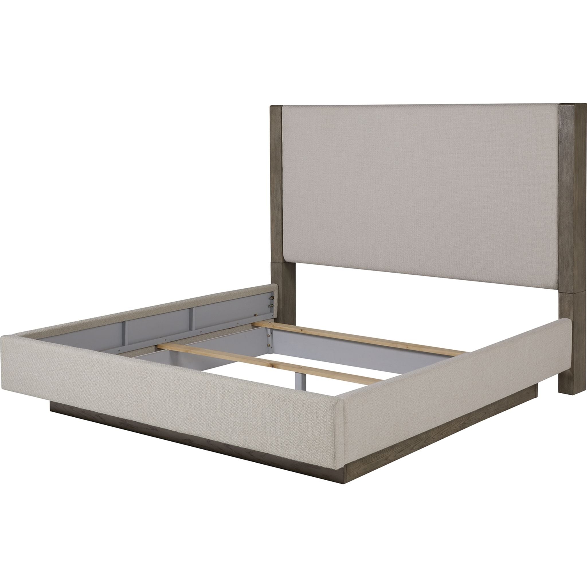 Anibecca Upholstered Panel Bed - Queen Size Weathered Gray Fabric Headboard - Modern Bedroom Furniture for Master & Guest Rooms