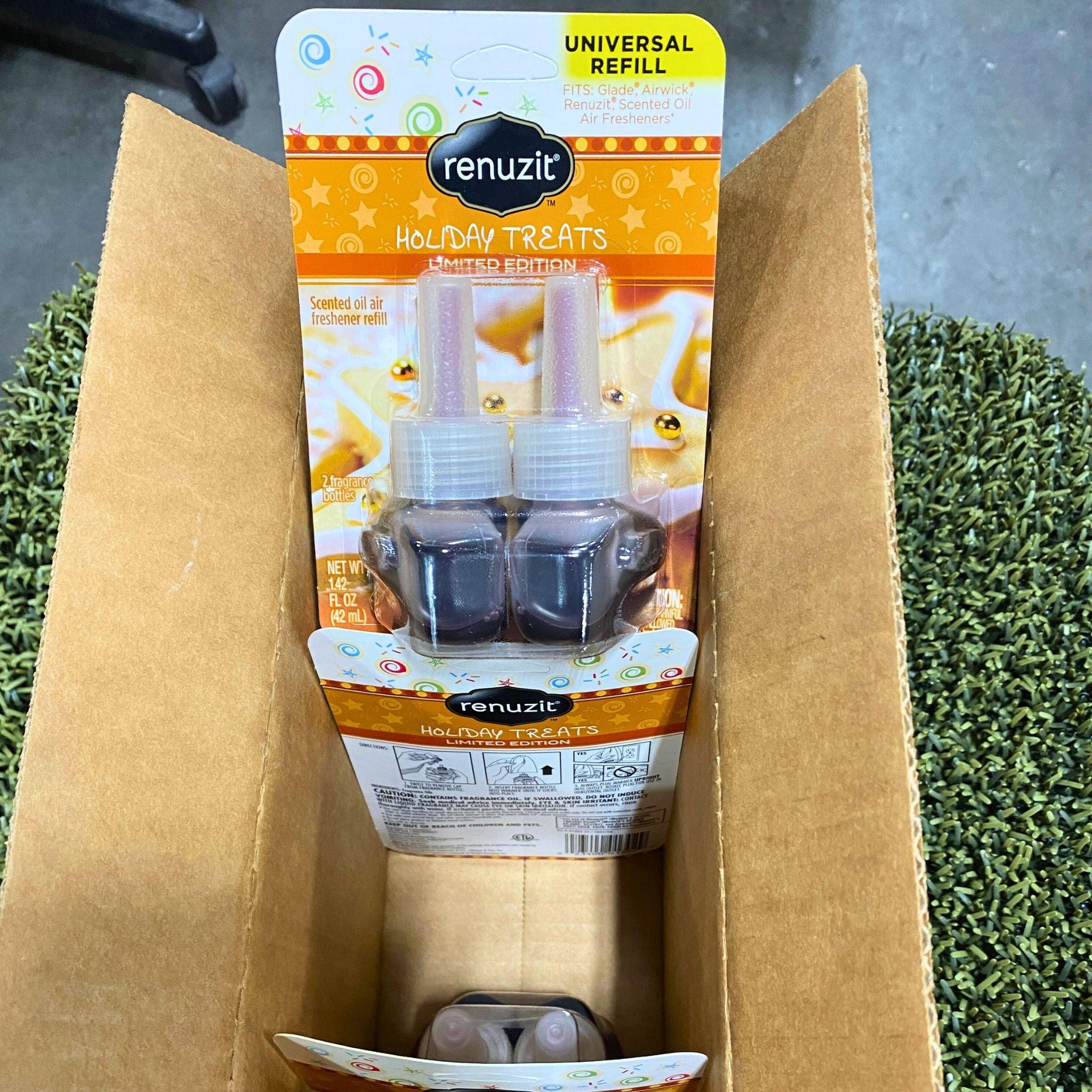Renuzit Holiday Treats Limited Edition Air Freshener - 60 Pcs Bulk Pack for Home, Office & Car - Christmas Scented Refills for Plug-In Diffusers