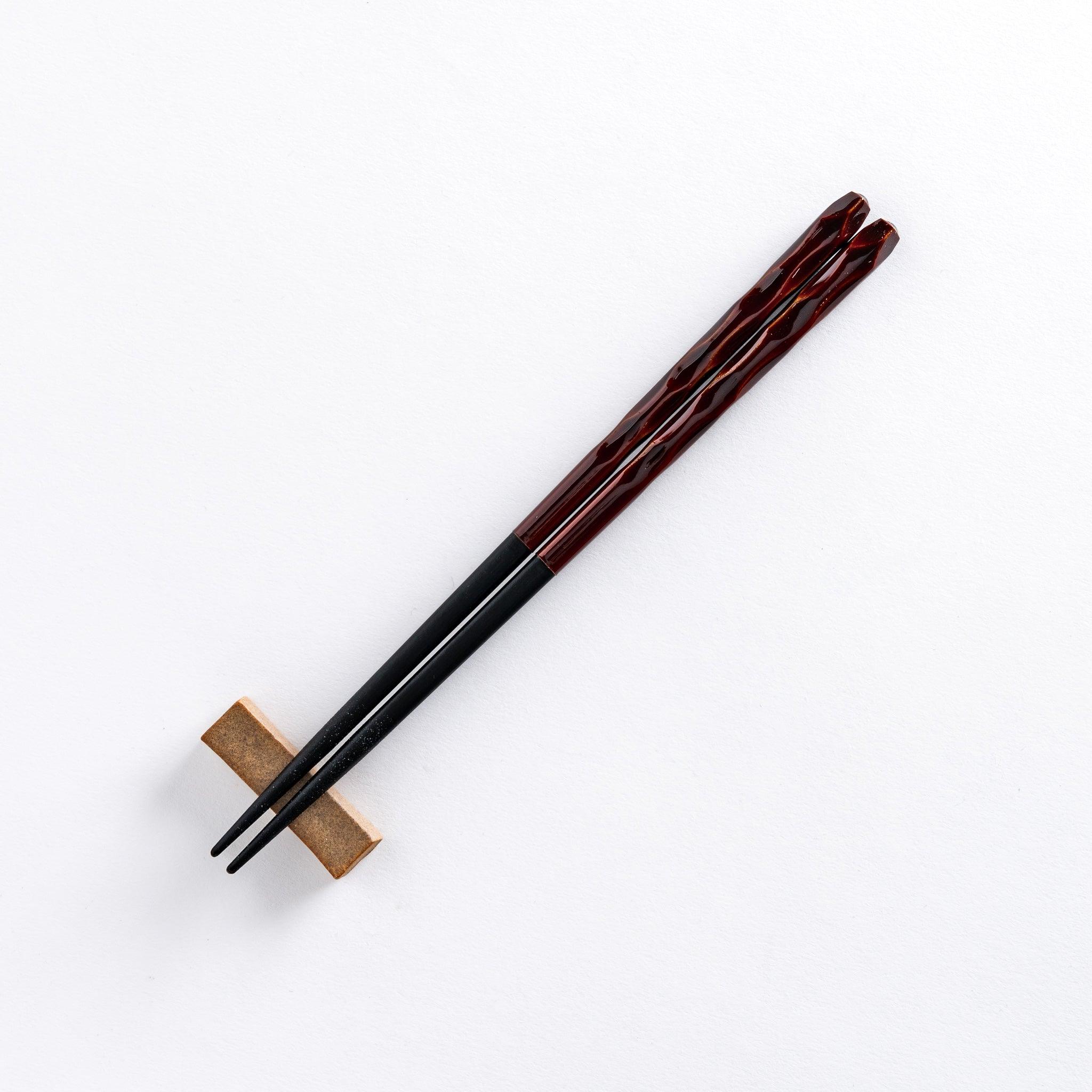Handcrafted Wooden Chopsticks Set - Ember & Forest Design - Elegant Asian Dining Utensils for Sushi, Ramen, and Home Decor