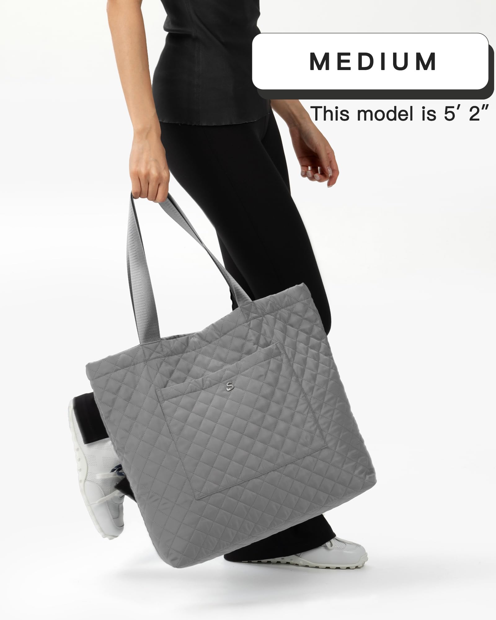 SATINSAINT Large Quilted Tote Bag for Women - Lightweight Travel, Work, Gym & Casual Carry-All - Perfect for Business Trips, Shopping & Everyday Use