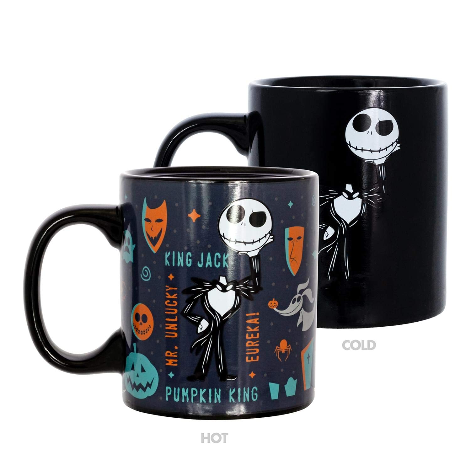 Nightmare Before Christmas Heat Reveal King Jack 11oz Ceramic Coffee Mug - Perfect for Halloween, Christmas Gifts & Hot Beverage Lovers