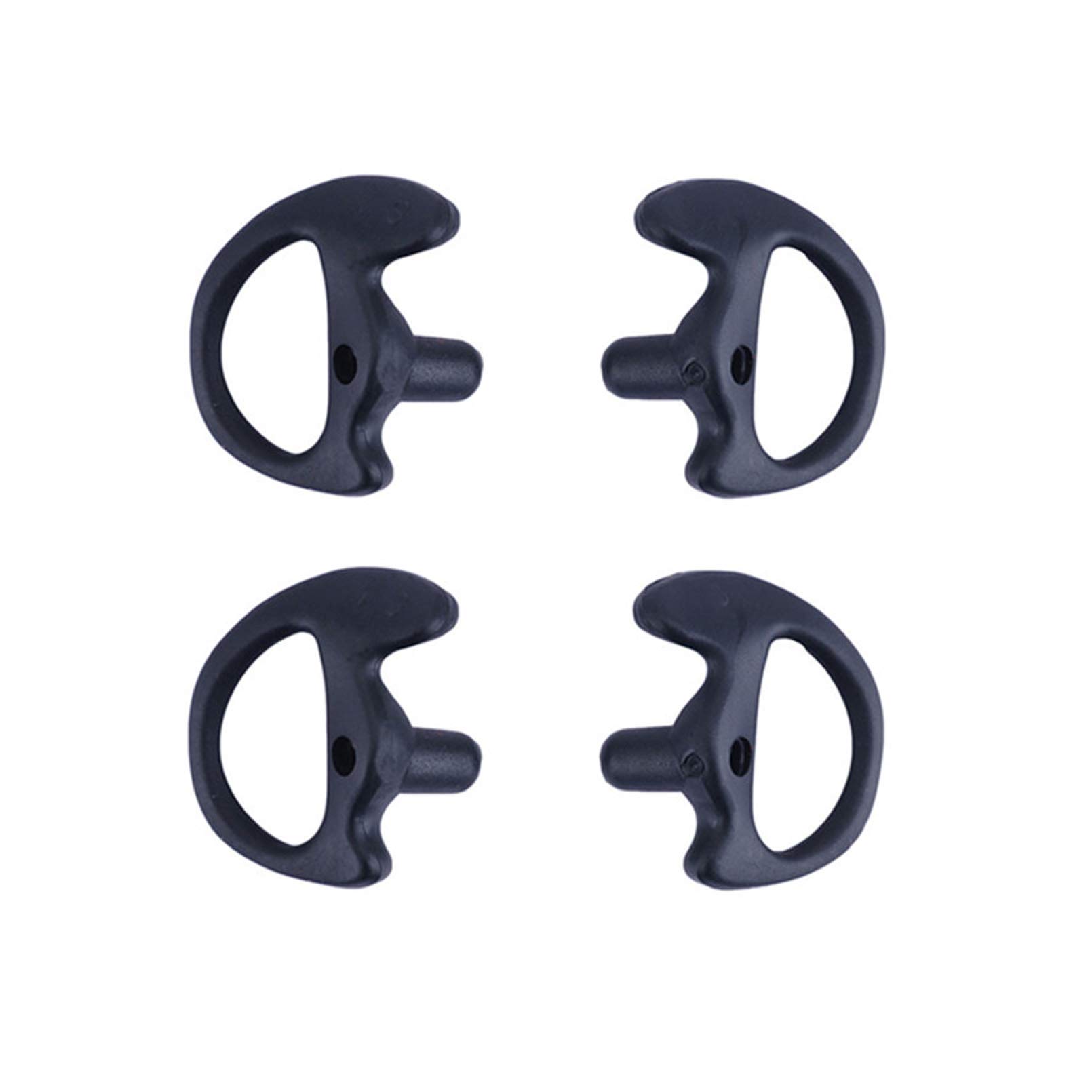 Soft Silicone Two Way Radio Ear Mold Replacement - Acoustic Coil Tube Earpiece Earmold (Black, 2 Pair Large) for Clear Communication - Perfect for Security, Construction & Outdoor Activities
