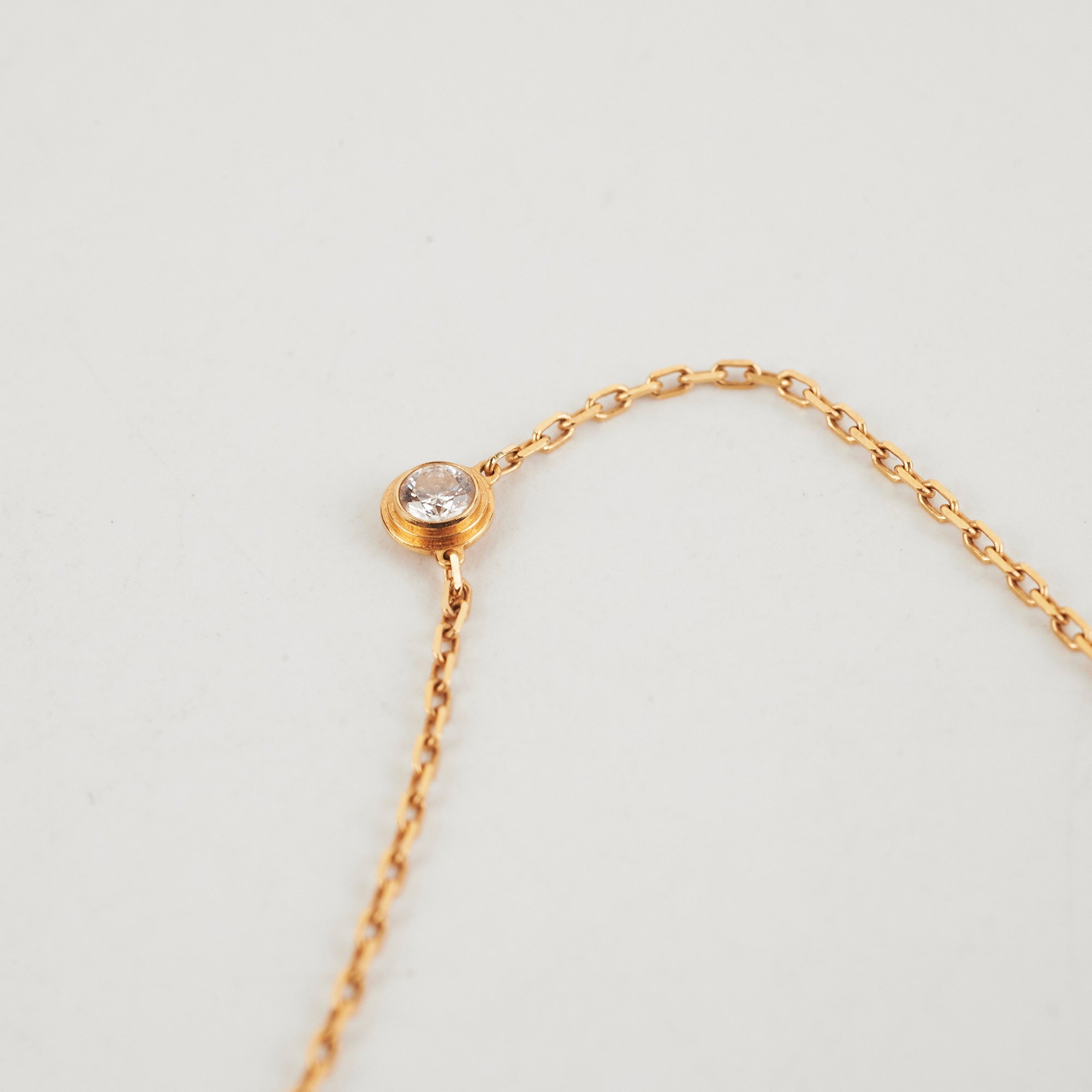 Cartier 18K Yellow Gold Small Diamond Pendant Necklace for Women - Perfect for Weddings, Anniversaries & Special Occasions