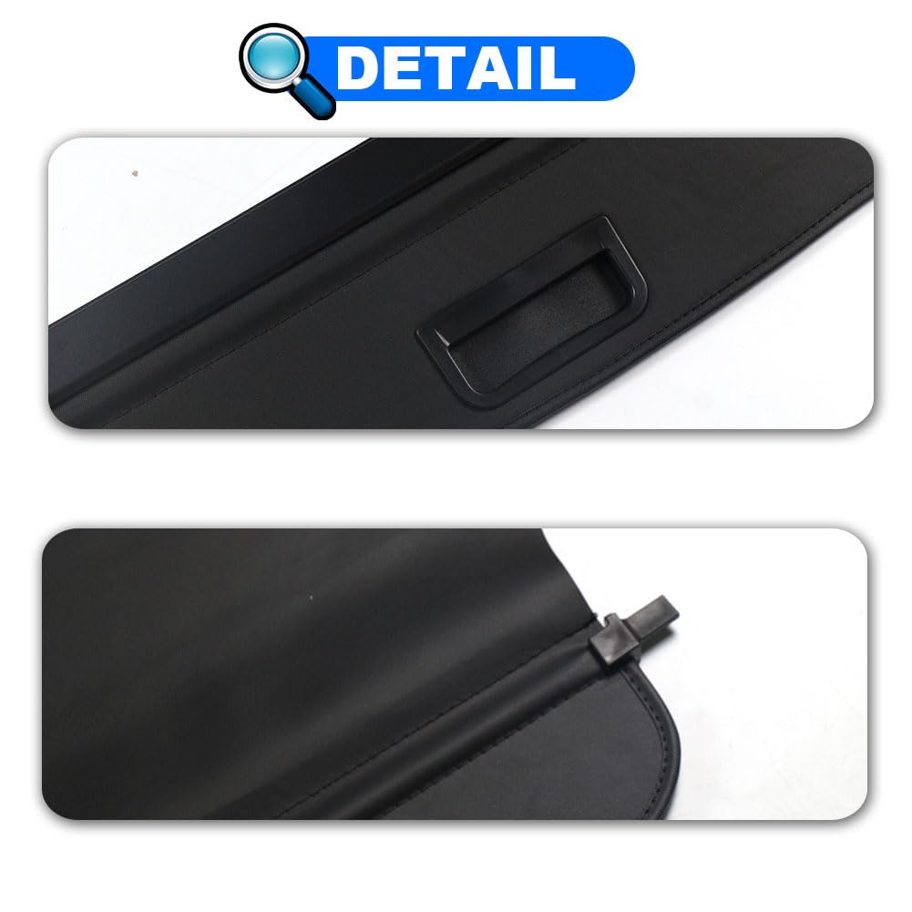 Black Cargo Cover for 2022-2025 Jeep Grand Cherokee 4XE (2 Row) - Waterproof Rear Trunk Shade & Luggage Security Protector - Perfect for Road Trips, Camping, and Outdoor Adventures
