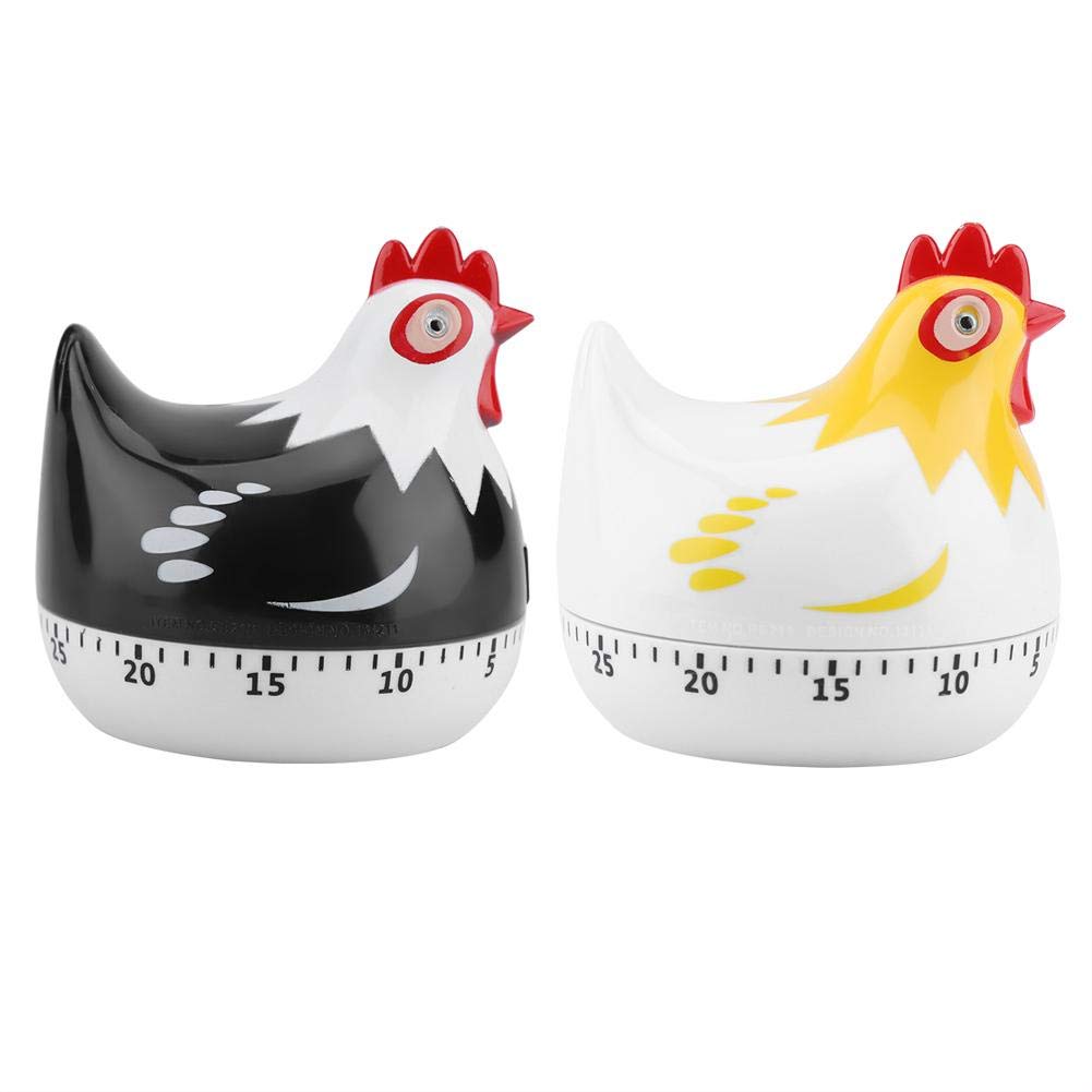 Digital Kitchen Timer - Cute Chicken Shape Mechanical Alarm Countdown Clock for Cooking, Baking, Sports & Office (55 Minutes, White) | Perfect for Home Chefs, Bakers & Time Management