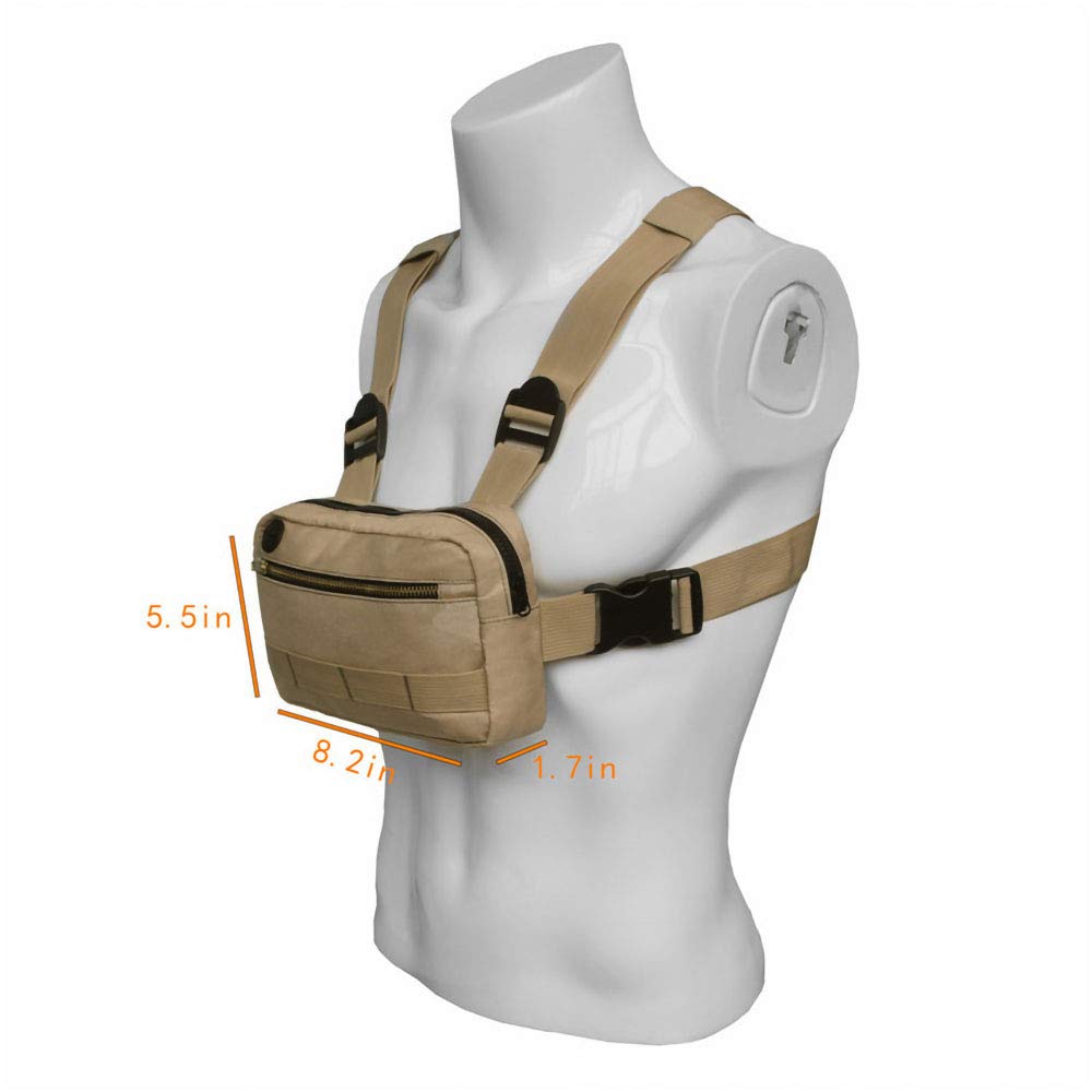 Tactical Chest Bag Molle Outdoor Sports Chest Rig - Adjustable Functional Crossbody Bag for Hiking, Camping, Airsoft & Military Use