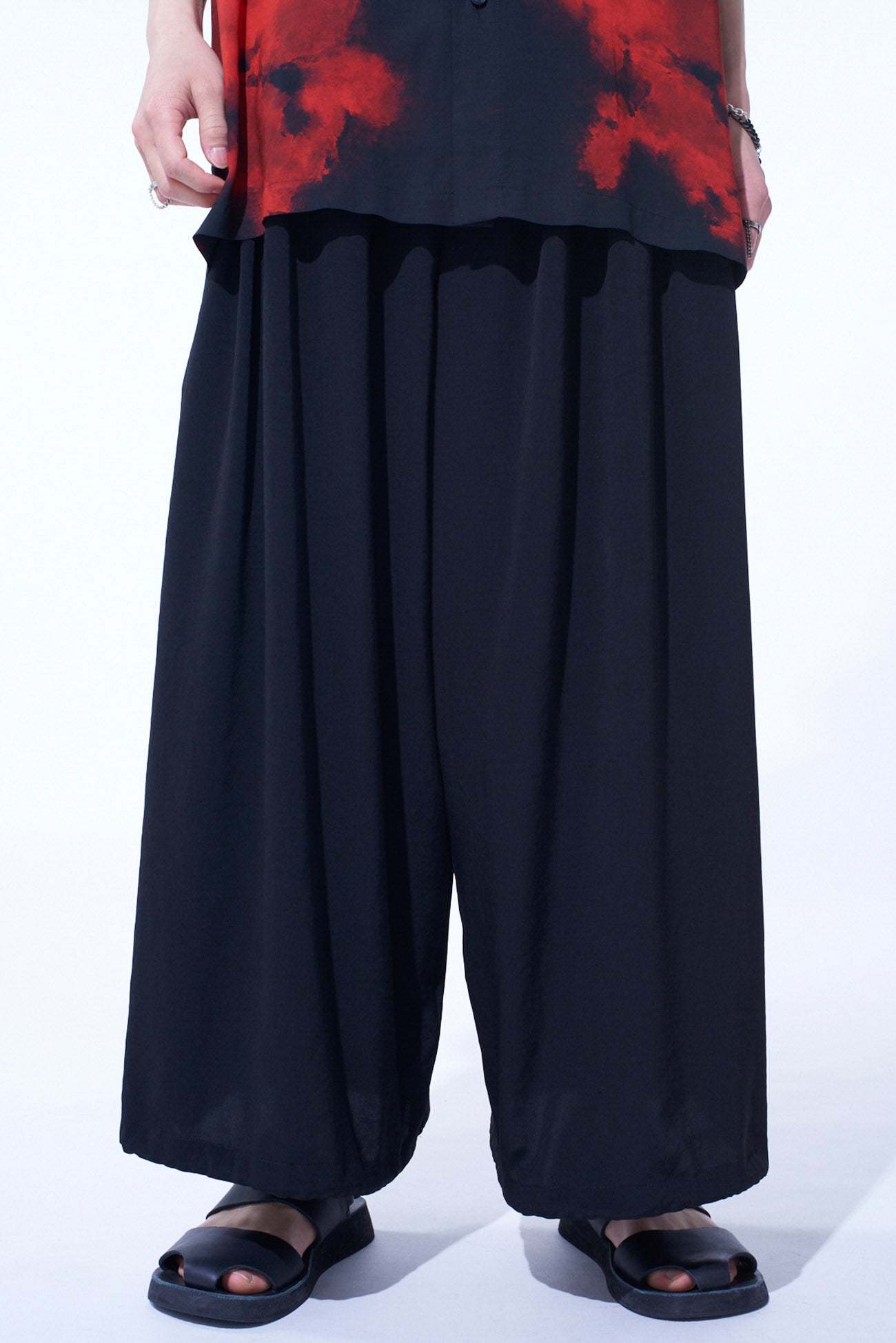 Crepe de Chine Balloon Pants for Women - Comfortable Wide Leg Palazzo Pants for Casual Wear, Office, and Travel