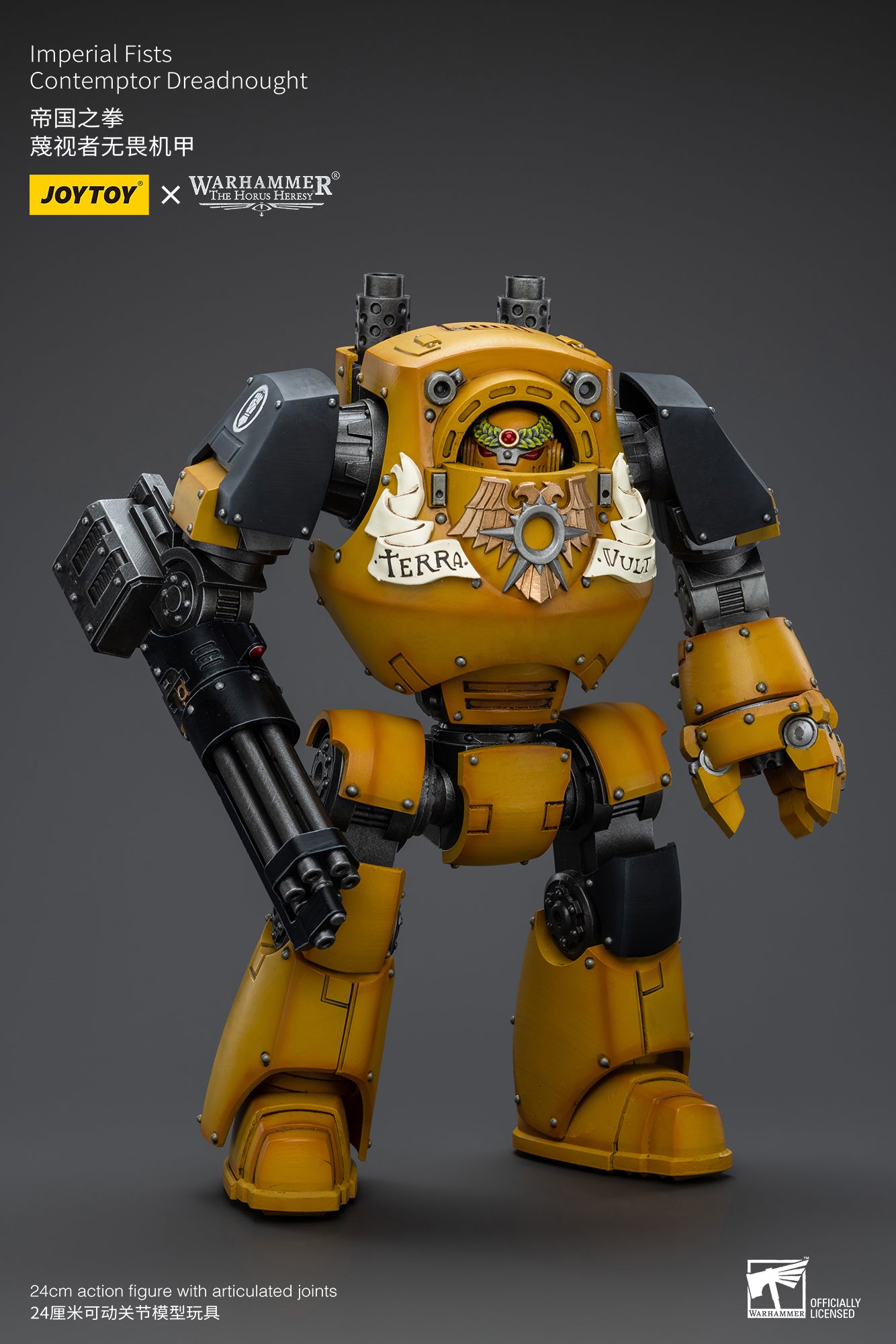 1/18 JOYTOY Warhammer 40K Imperial Fists Contemptor Dreadnought Action Figure - Highly Detailed Collectible Model for Tabletop Gaming & Display