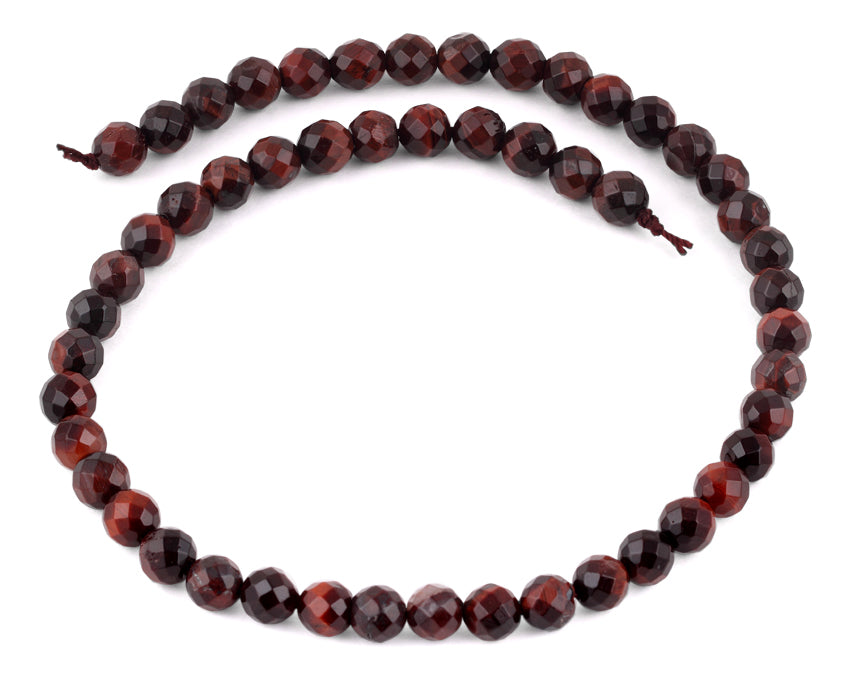 8mm Red Tiger Eye Faceted Gemstone Beads for Jewelry Making - DIY Bracelets, Necklaces & Healing Crystal Crafts