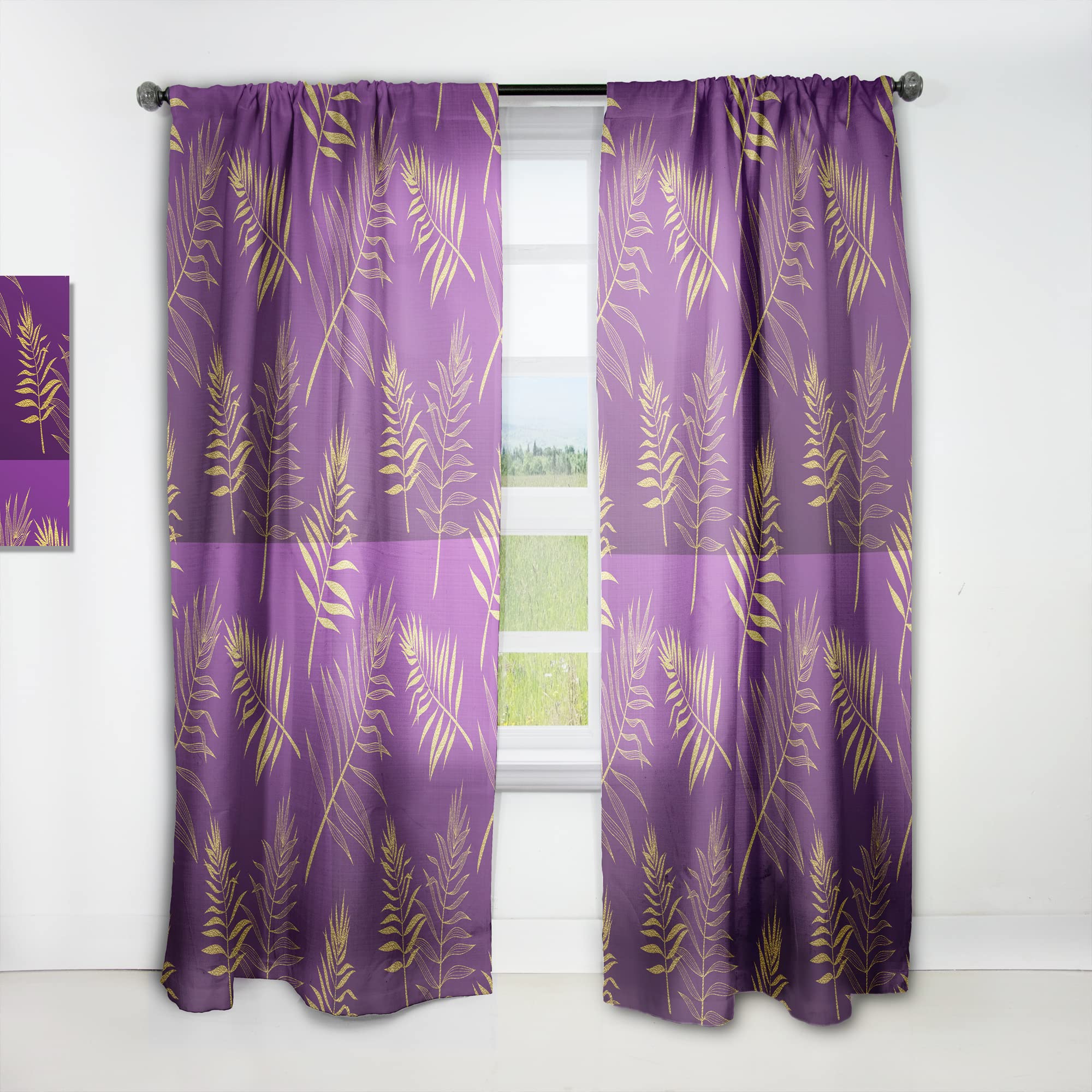 DesignQ Tropical Foliage V Thermal Insulated Curtains - Single Panel 52x120 Inches - Blackout Drapes for Bedroom & Living Room - Perfect for Home Decor, Privacy & Temperature Control