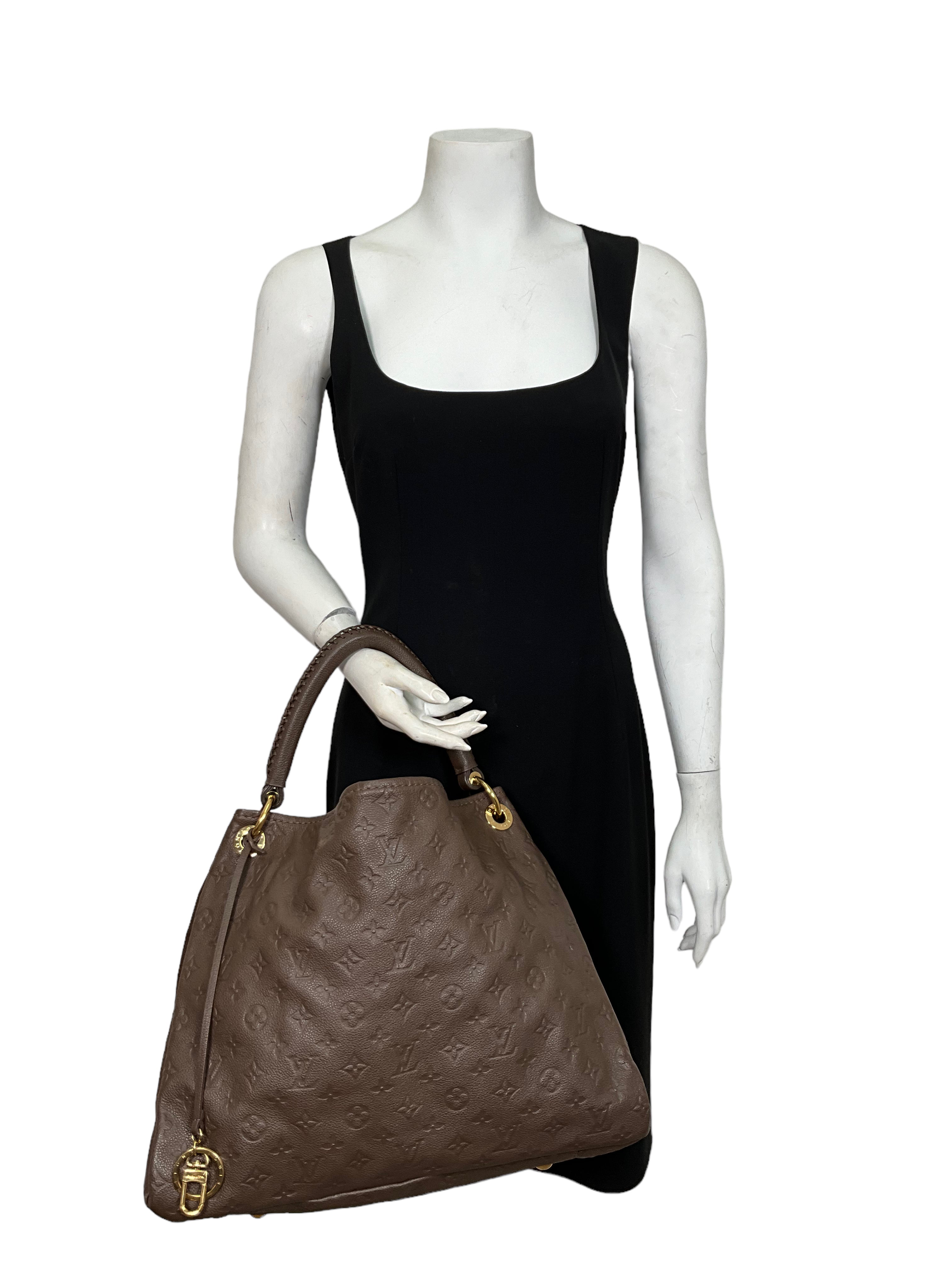 Louis Vuitton Artsy MM Monogram Empreinte Leather Handbag for Women - Brown Shoulder Bag with Zip Closure, Perfect for Work, Travel & Everyday Use
