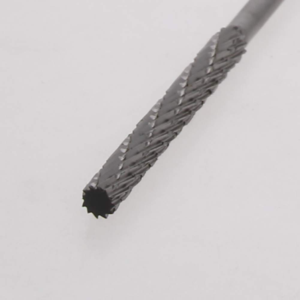 Utoolmart HSS Rotary Files - 3mm Shank Double Cut Cylinder Burrs, 4mm Diameter for Wood & Soft Metal Carving - Perfect for Die Grinders, Model Engineering & DIY Polishing Projects (2-Piece Set)
